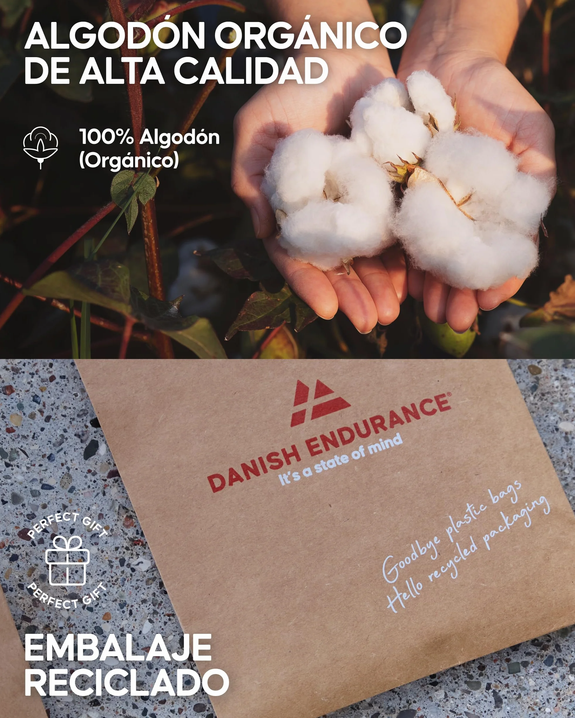 DANISH ENDURANCE Pantalones de Pijama para Hombre, 100% Algodón Orgánico, Forro Suave, con Cordón Ajustable y Ajuste Relajado con Bolsillos