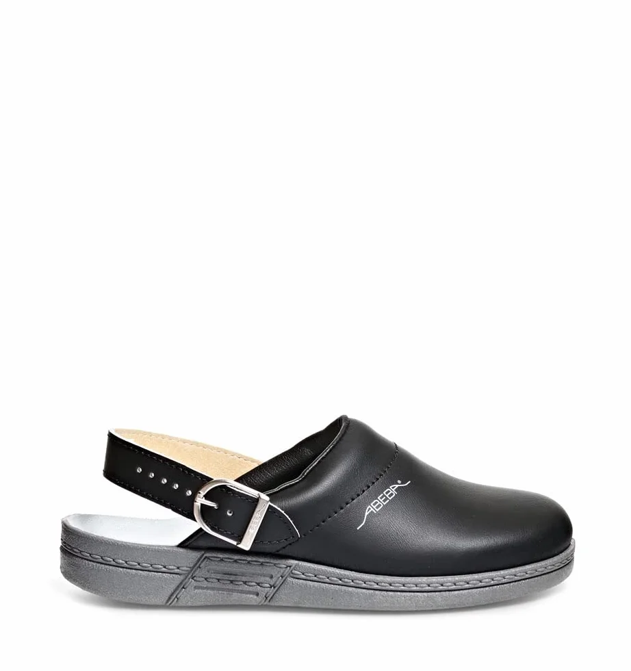 ABEBA 7031 OB Zueco profesional, suela antideslizante, negro, talla 44
