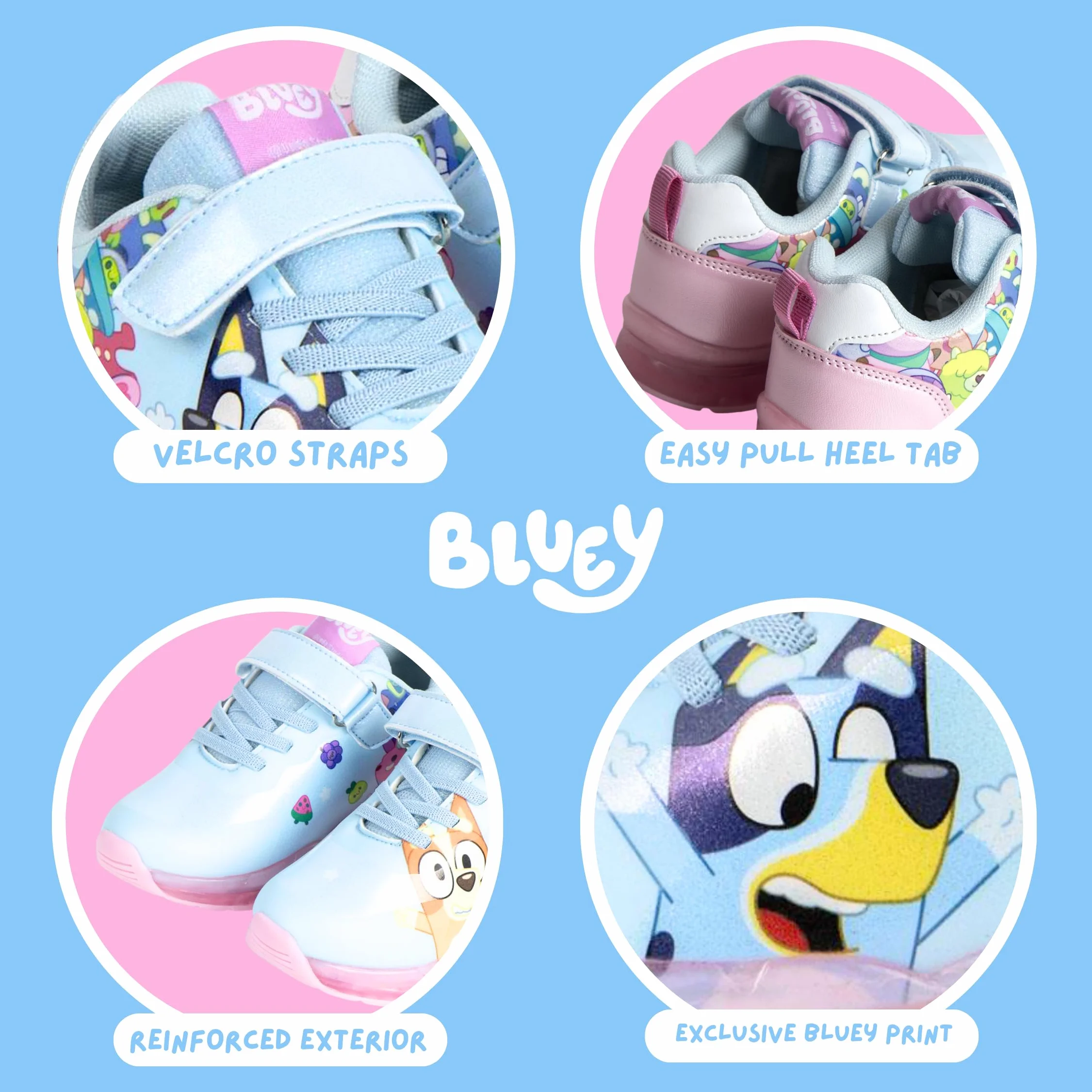 Bluey Zapatos Niñas, Calzado Infantil, Deportivas Diseño Brillante, Incluye Caja de Regalo, Tallas EU 23 a 28