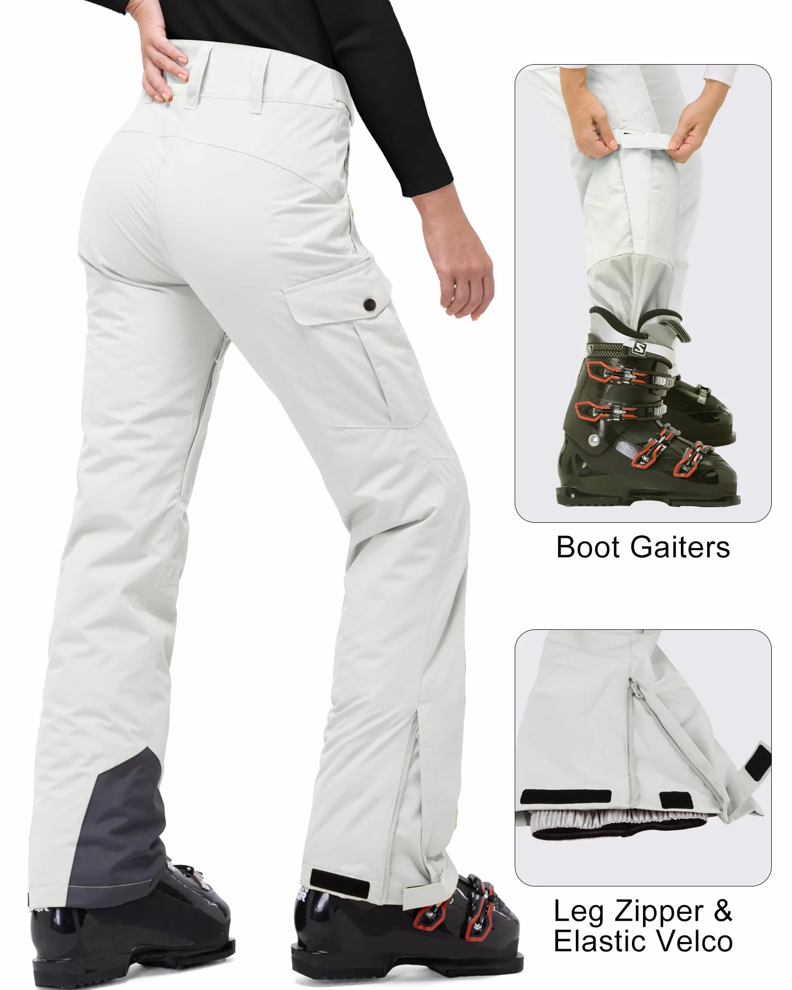 33,000ft Pantalones de esquí para mujer, impermeables, resistentes al viento, softshell, con forro cálido, térmicos, para senderismo, invierno