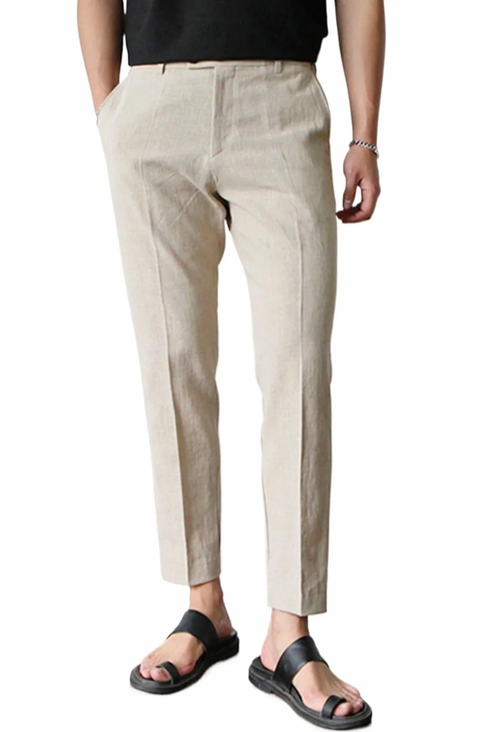 GINGTTO Pantalones Chino Hombre Slim Fit Stretch Verano Pantalon Ligero Casuales Bolsillos