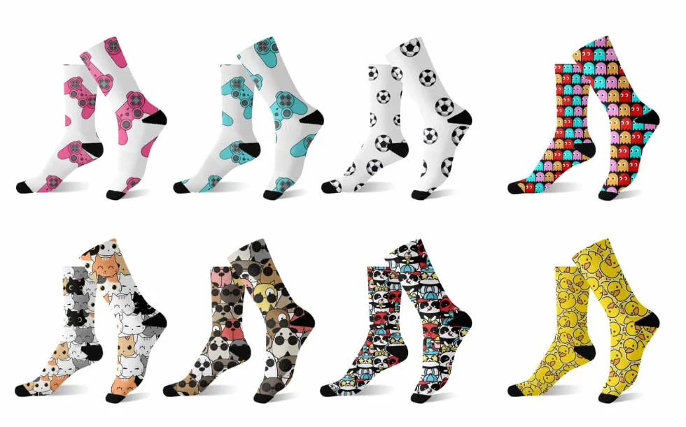 Calcetines Personalizados - Sube hasta 4 fotos - Estilo Divertido de Frutas , Regalo Original para Hombre o Mujer - Diseños Coloridos y Graciosos - Perfectos para Cualquier Ocasión - Talla Unica
