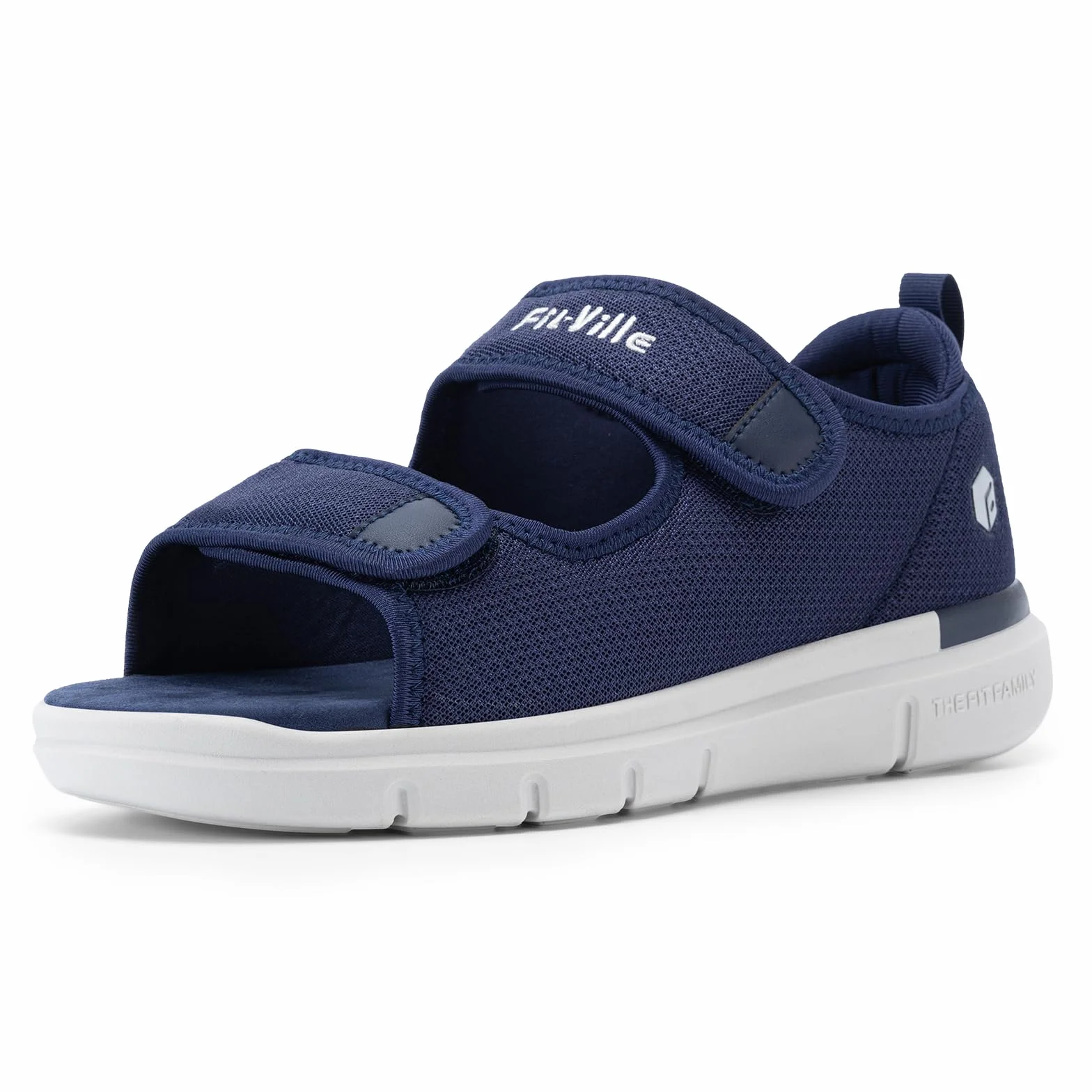FitVille Sandalias para Diabéticos Hombre Ancho Zapatos Ortopédicos Cierre con Hebilla Sandalias de Rehabilitación con Abertura para Pies Hinchados