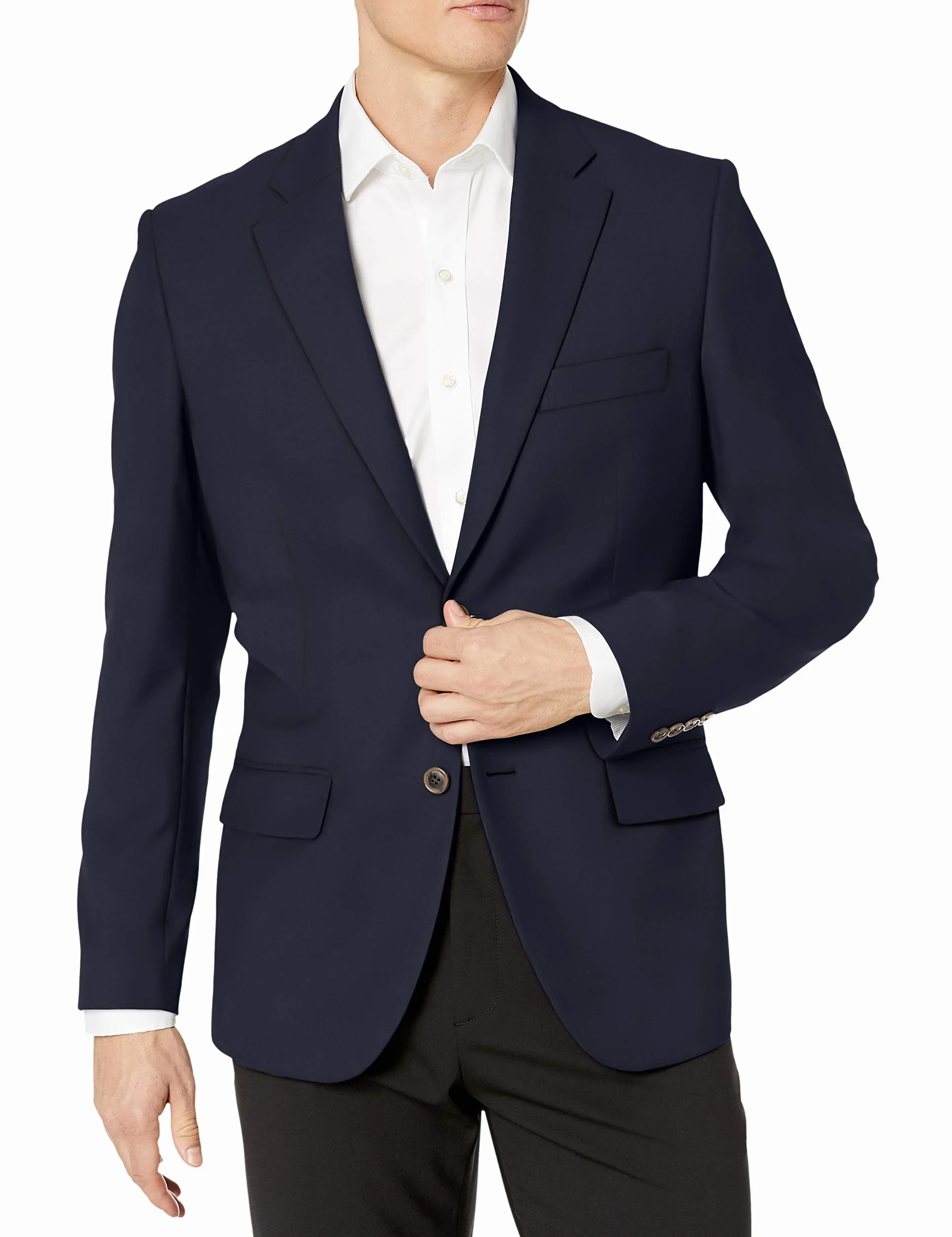 Amazon Essentials Blazer Elegante e Informal de Manga Larga, Corte Clásico, con Botones en la Parte Delantera y Tejido Elástico Hombre