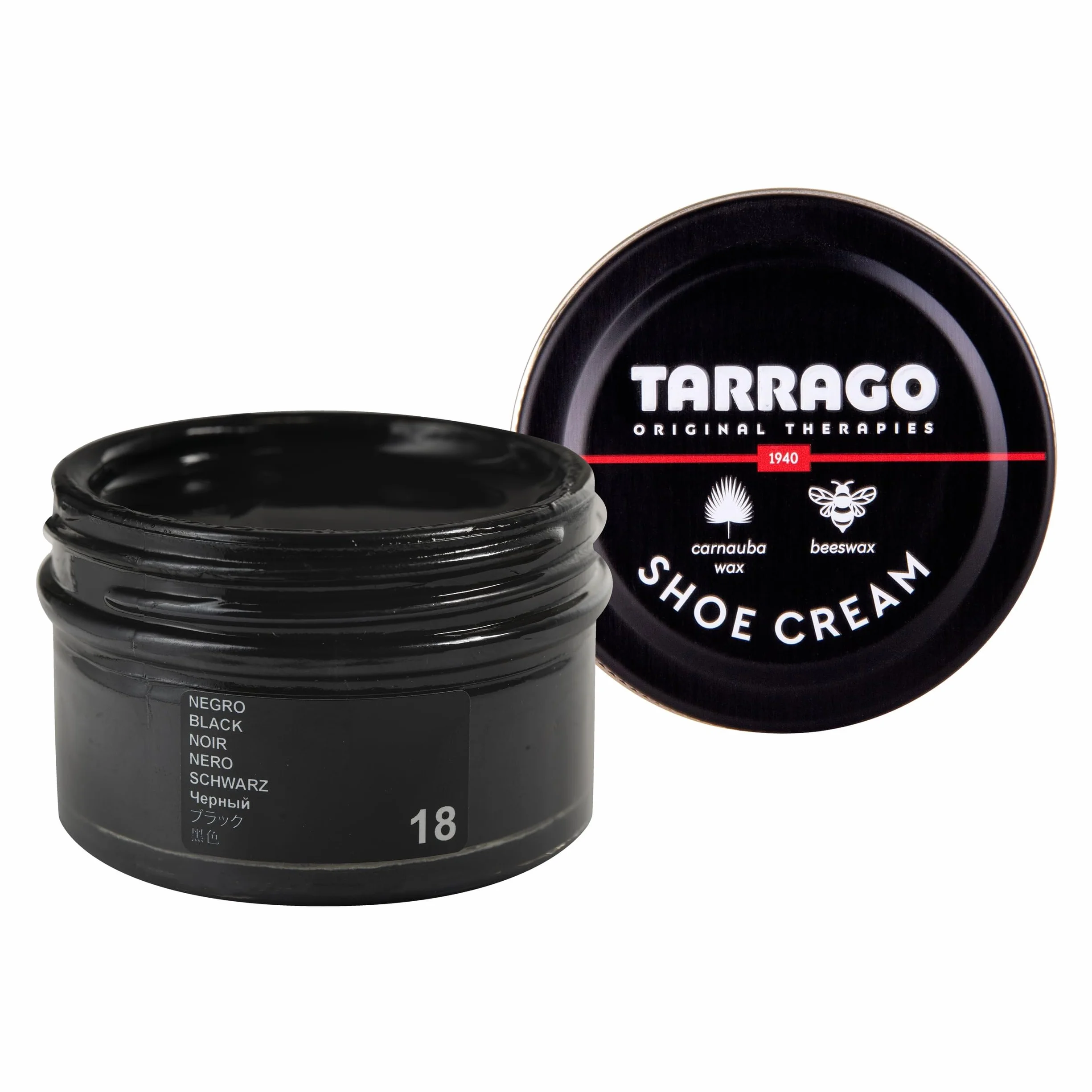 Tarrago Shoe Cream – Betún para Zapatos de Cuero y Piel 50ml | Crema Zapatos Nutritiva con Cera de Abeja y Carnauba | Alta Cobertura y Brillo | Incloloro (0)