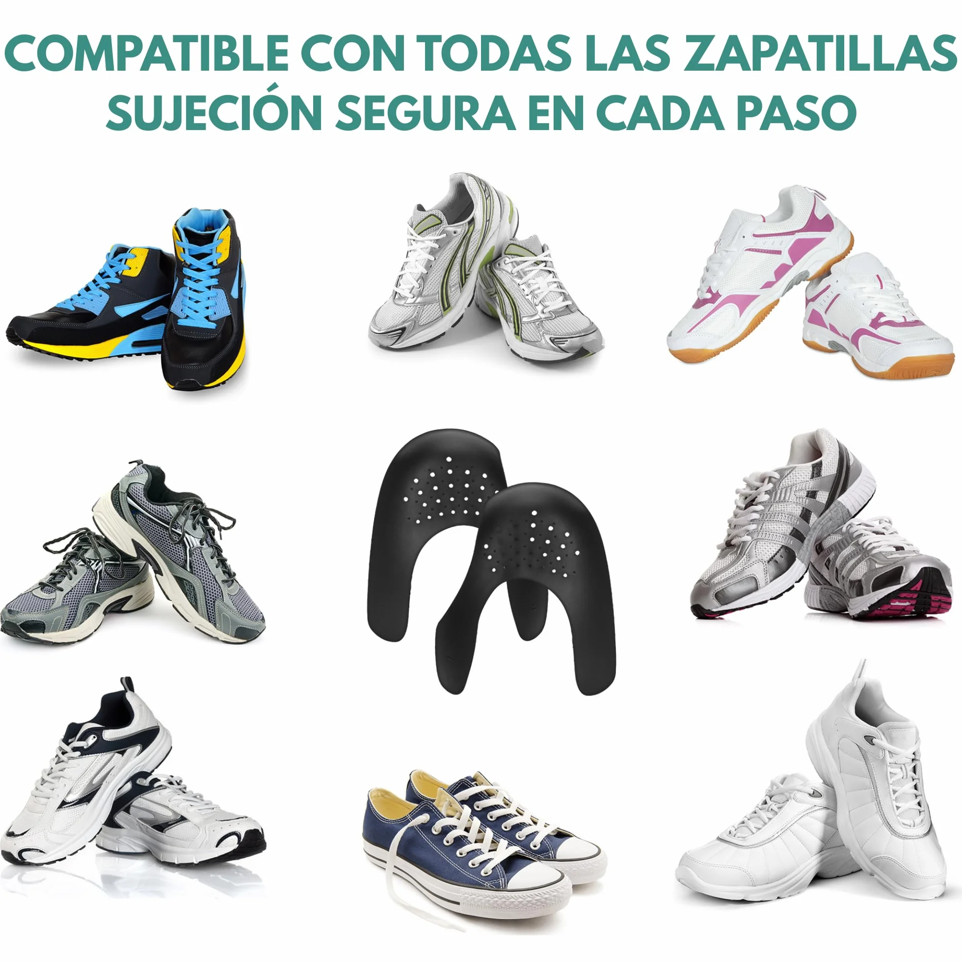 5 Pares Escudo de Zapatos Unisex EU 40-46, Protectores para Zapatillas de Deporte, Arrugas de Zapatos Antiarrugas, Prevenga Hendidura del Pliegue del Calzado Deportivo, negro