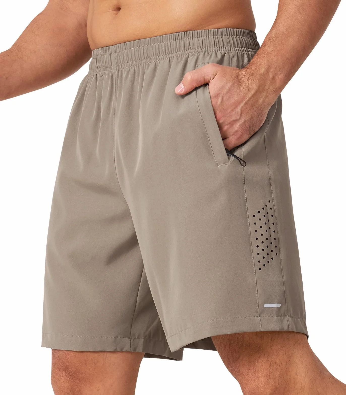 Pantalón Corto para Hombre Pantalones Cortos Deportivos Transpirable Secado Rapido para Running Gym Avec Poches Zippées
