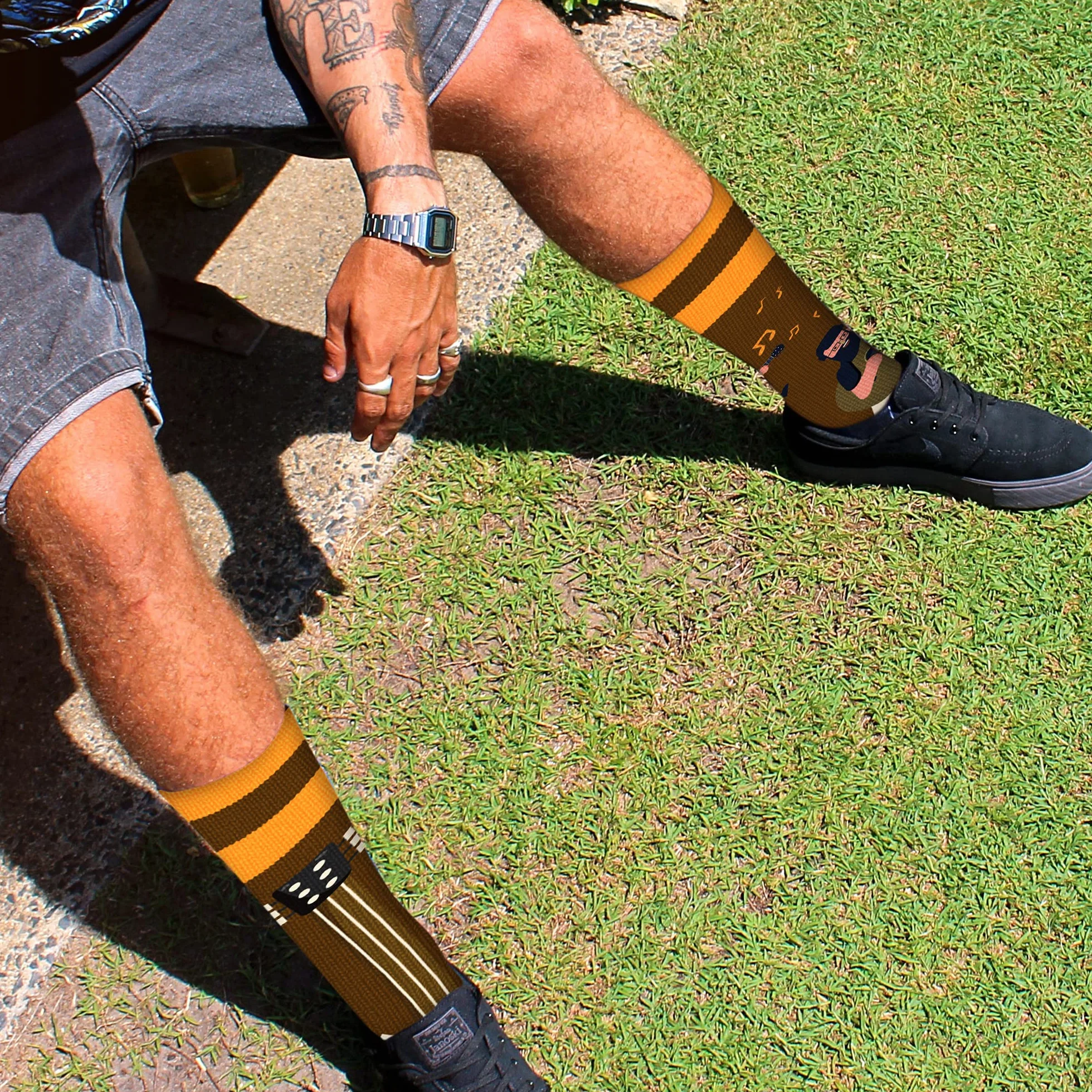 AGRIMONY Divertidos Calcetines de Guitarra para Hombre y Mujer-Regalos Originales para Navidad Cumpleaños