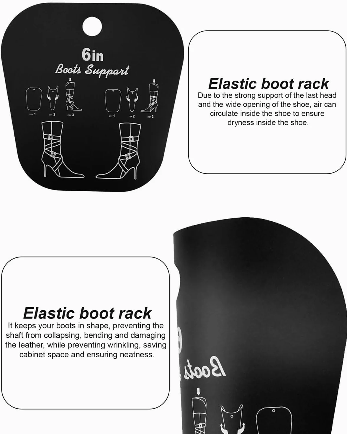 3 Pares Insertos en Forma de Bota, Soporte Alto para Botas y Botas de Alto Apoyo para Mujeres y Hombres