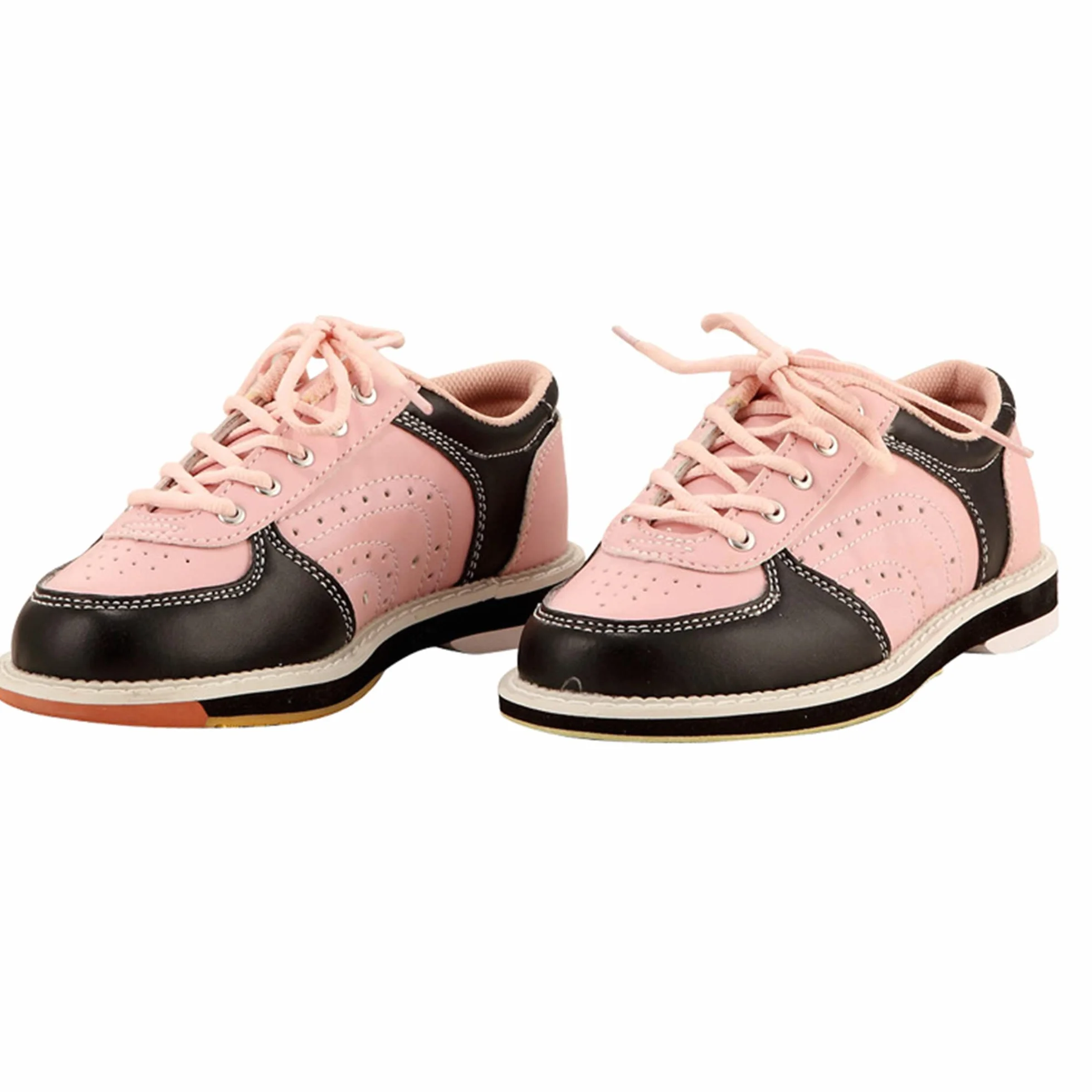 Zapatos De Bolos para Mujer Zapatillas De Bolos Ligeras De Cuero Césped Antideslizante Cómodo Transpirable