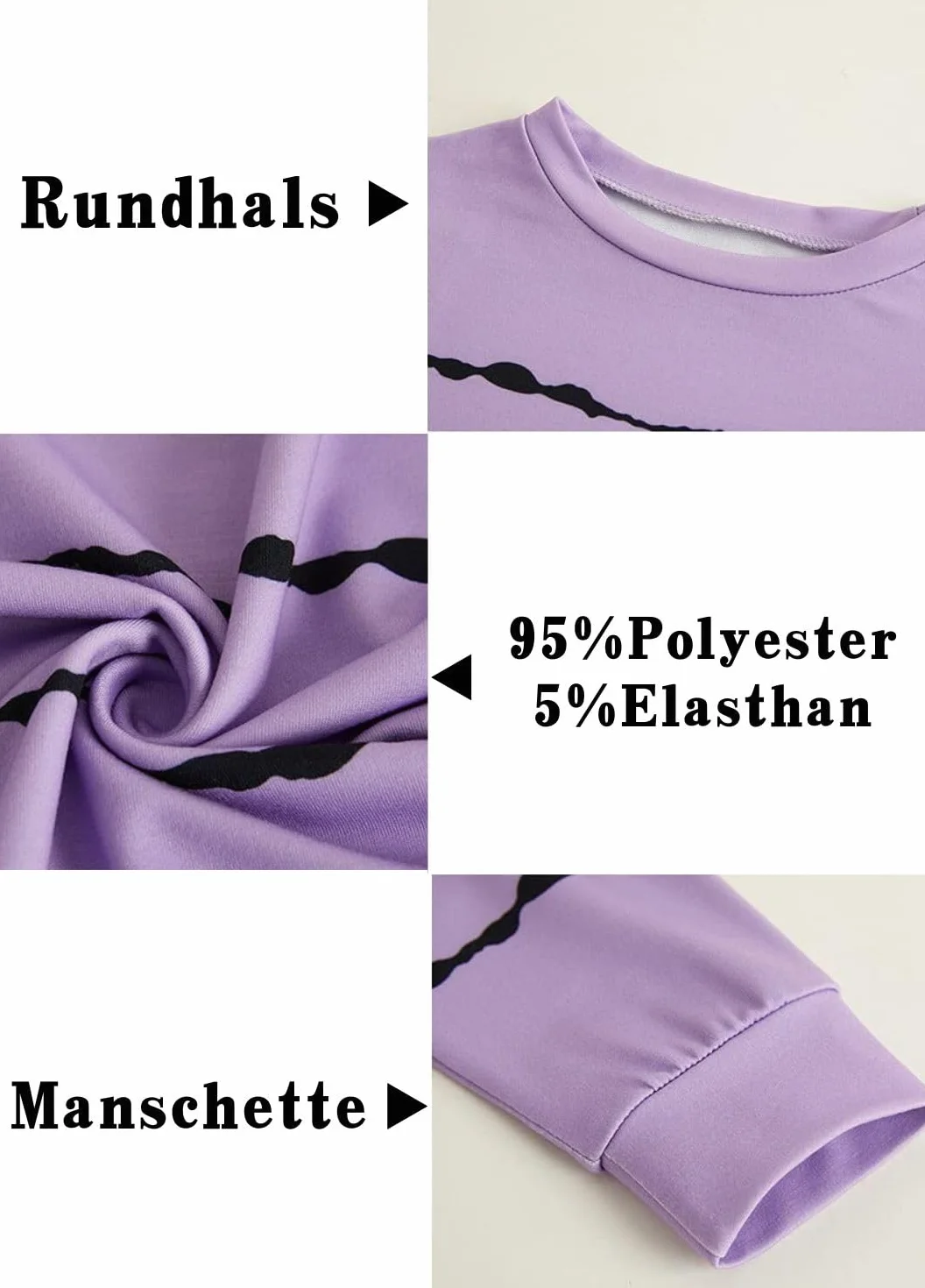 Haloumoning Sudadera Niña Rayas Cuello Redondo Niños Jersey Casual Manga Larga Tops