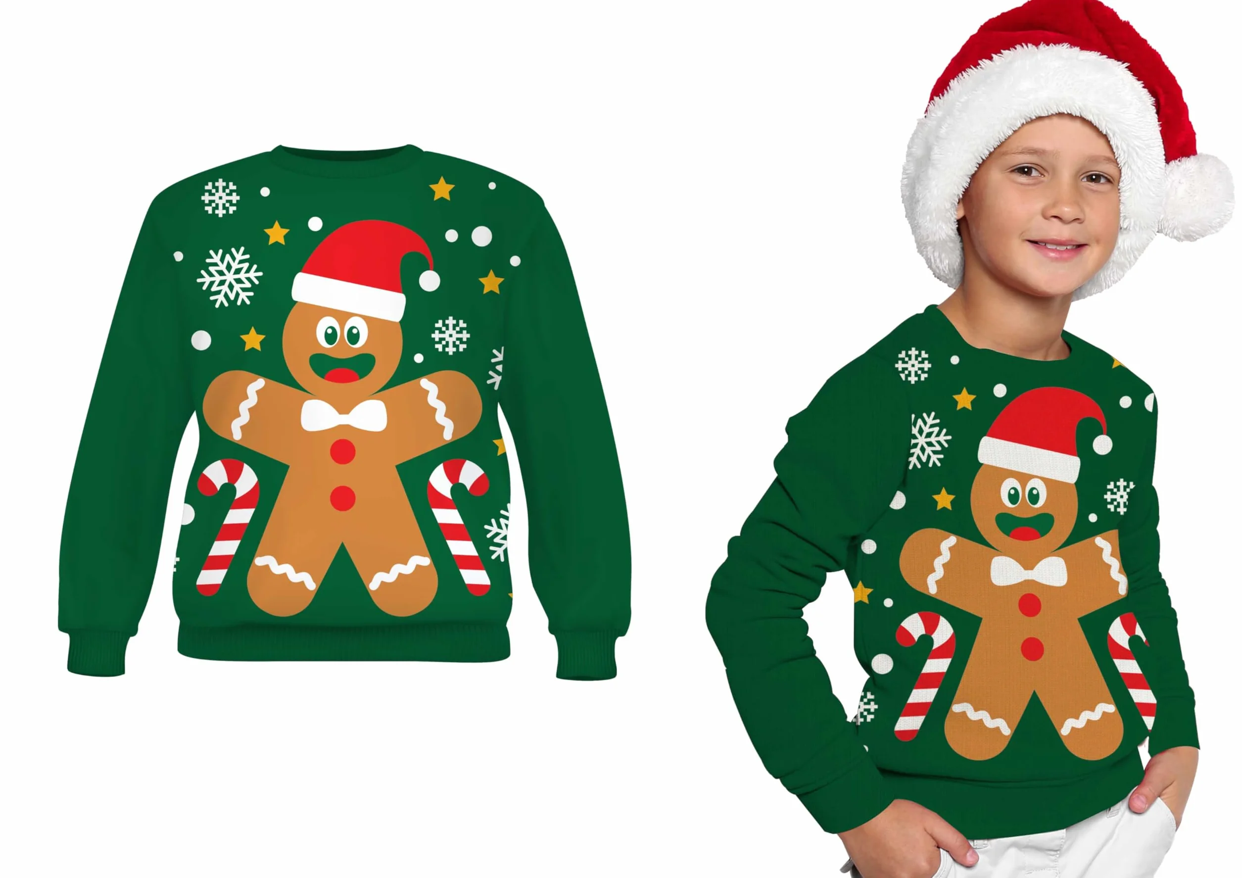 Jersey de Navidad Infantil Galleta (3-4 Años) - Suéter Navideño Unisex para Niños - Ideal para Fiestas de Navidad y Año Nuevo - Ropa Festiva para Celebraciones - Multicolor