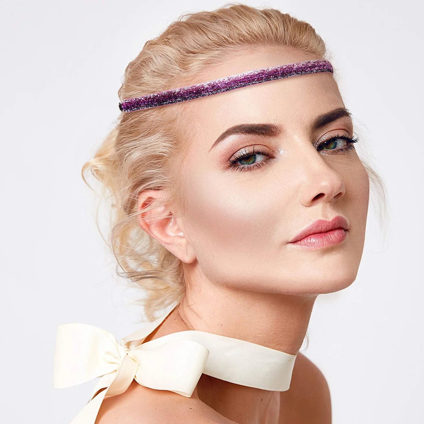10 Diademas de Purpurina Brillante Diadema Deportiva Antideslizante para Correr Paquete de Diademas Elásticas de Tela Terciopelo de Niña Accesorio de Cabello de Moda (0,4 pulgadas/ 1 cm)