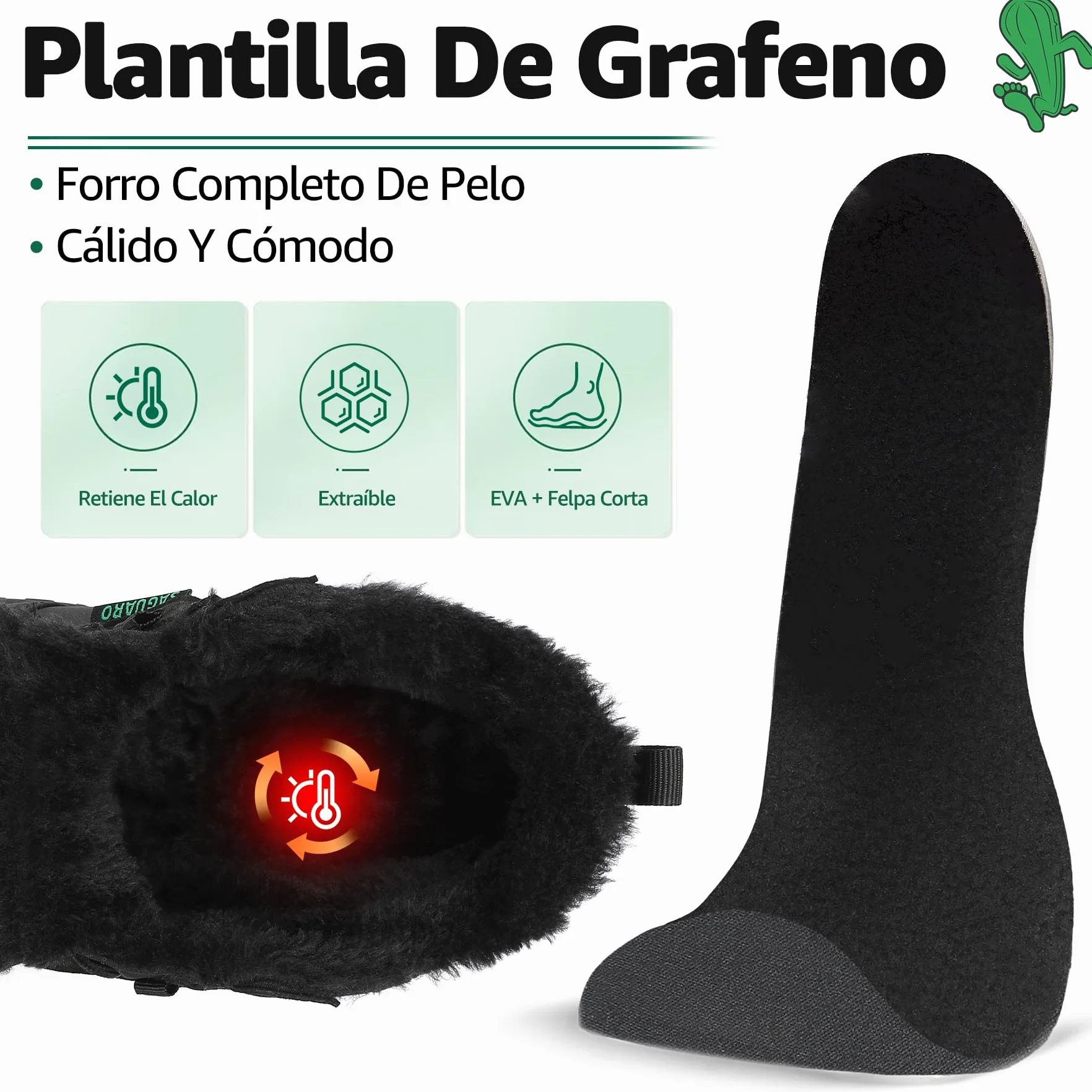 SAGUARO Barefoot Botas Invierno Cálido Botines Nieve pour Hombre Mujer Gr.36-48