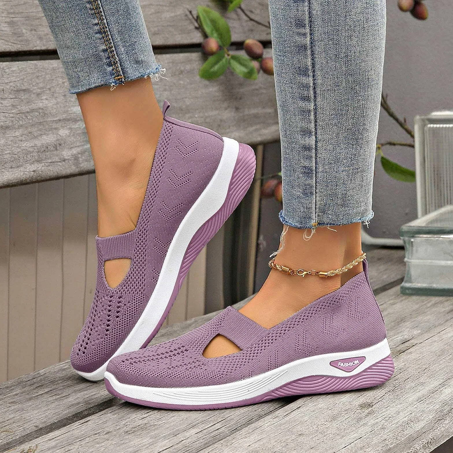 Zapatillas Ortopedicas Mujer Verano Zapatillas sin Cordones para Caminar Comodos y Ligeros Sandalias Malla Transpirables y Antideslizantes Zapatos Deportivas Entrenamiento