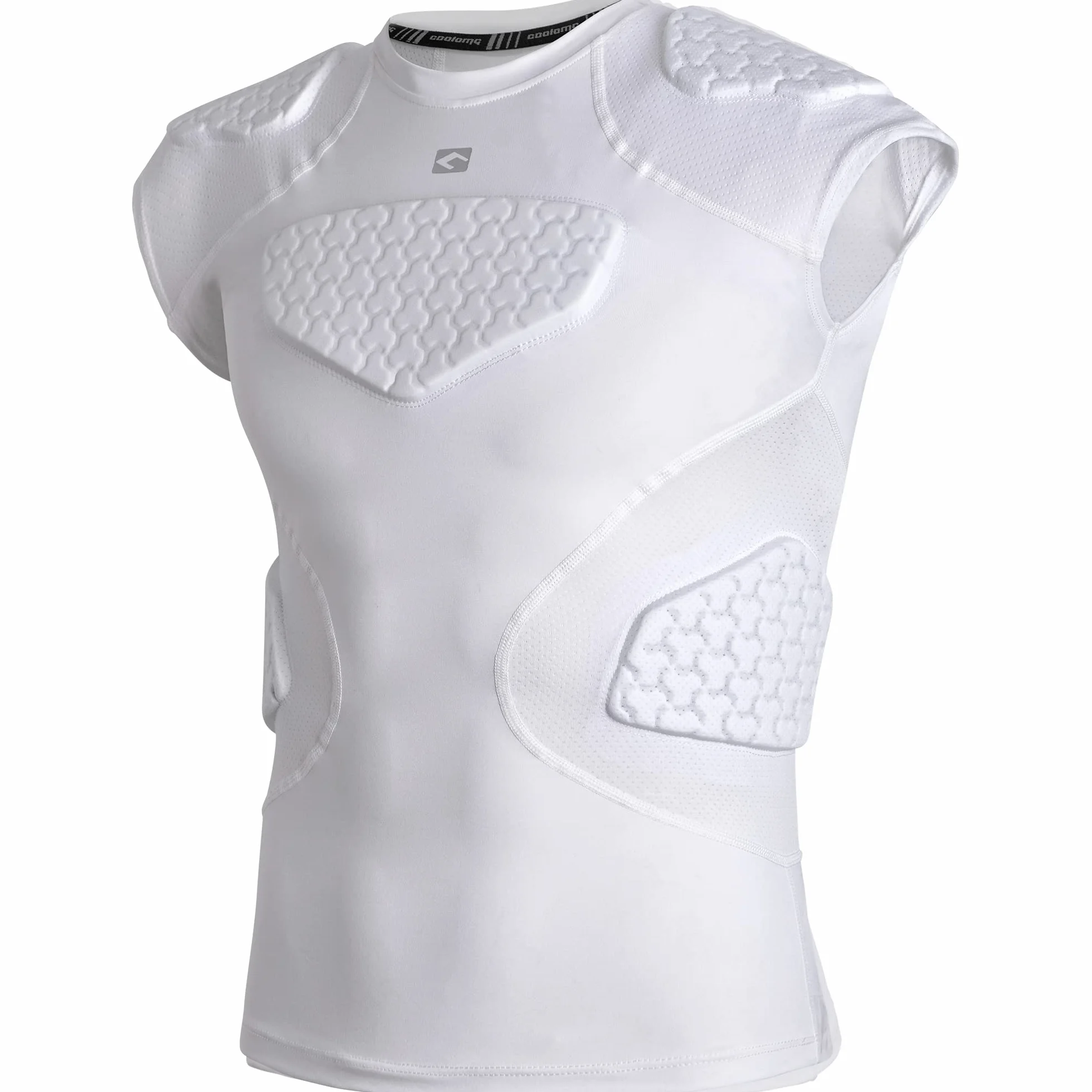 COOLOMG Camiseta de fútbol acolchada para niños, protección contra el pecho, protección contra los hombros, camiseta de baloncesto, béisbol, camiseta de compresión para niños