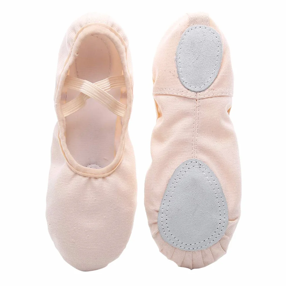 Exceart Zapatos de Ballet de Cuero Zapatillas de Ballet con Suela Completa Zapatos de Baile Zapatos de Yoga para Mujeres Niños Niñas Práctica de Baile 1 par Talla 25