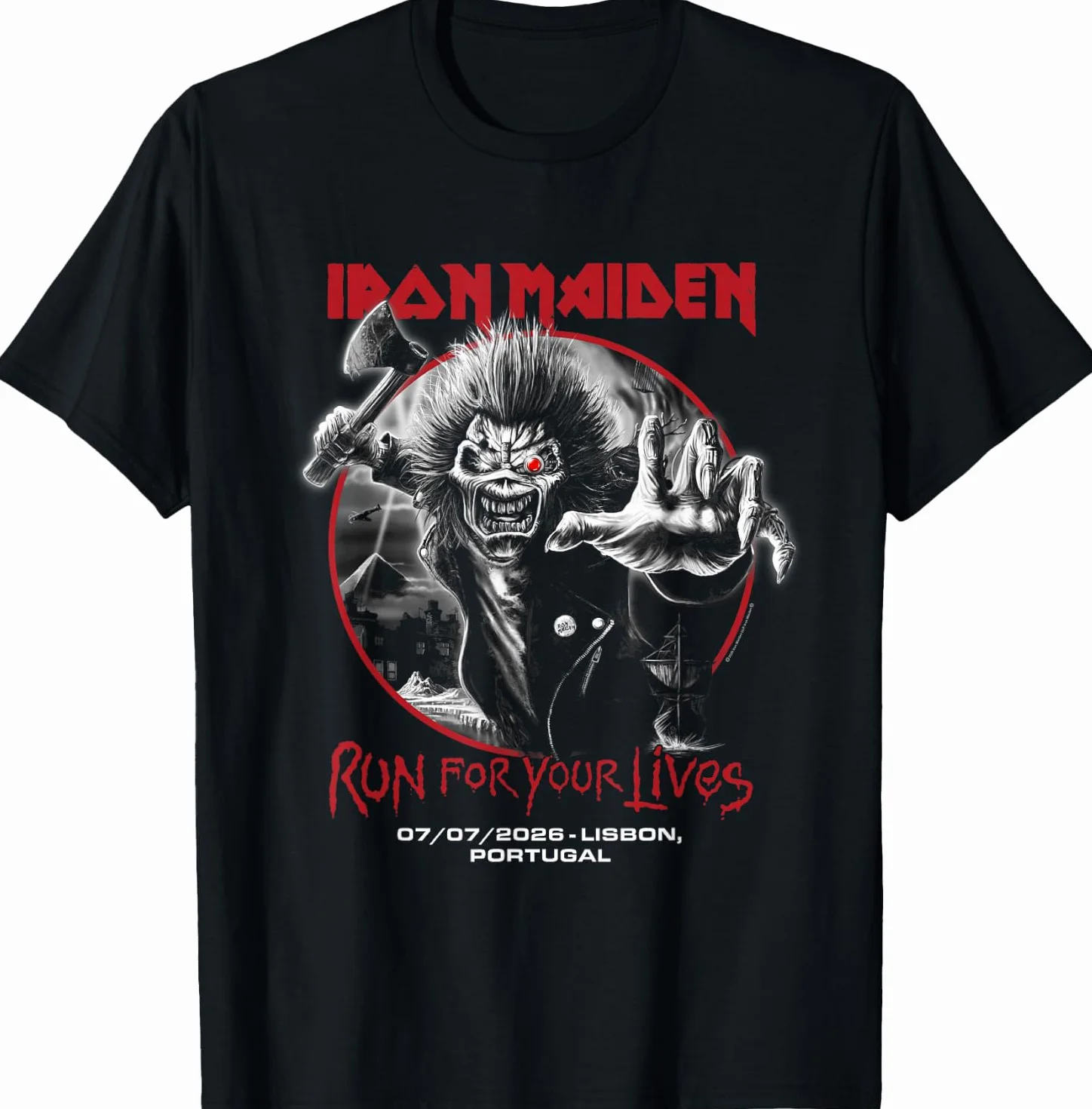 Iron Maiden Run For Your Lives Tour 2026 Lisbon Camiseta