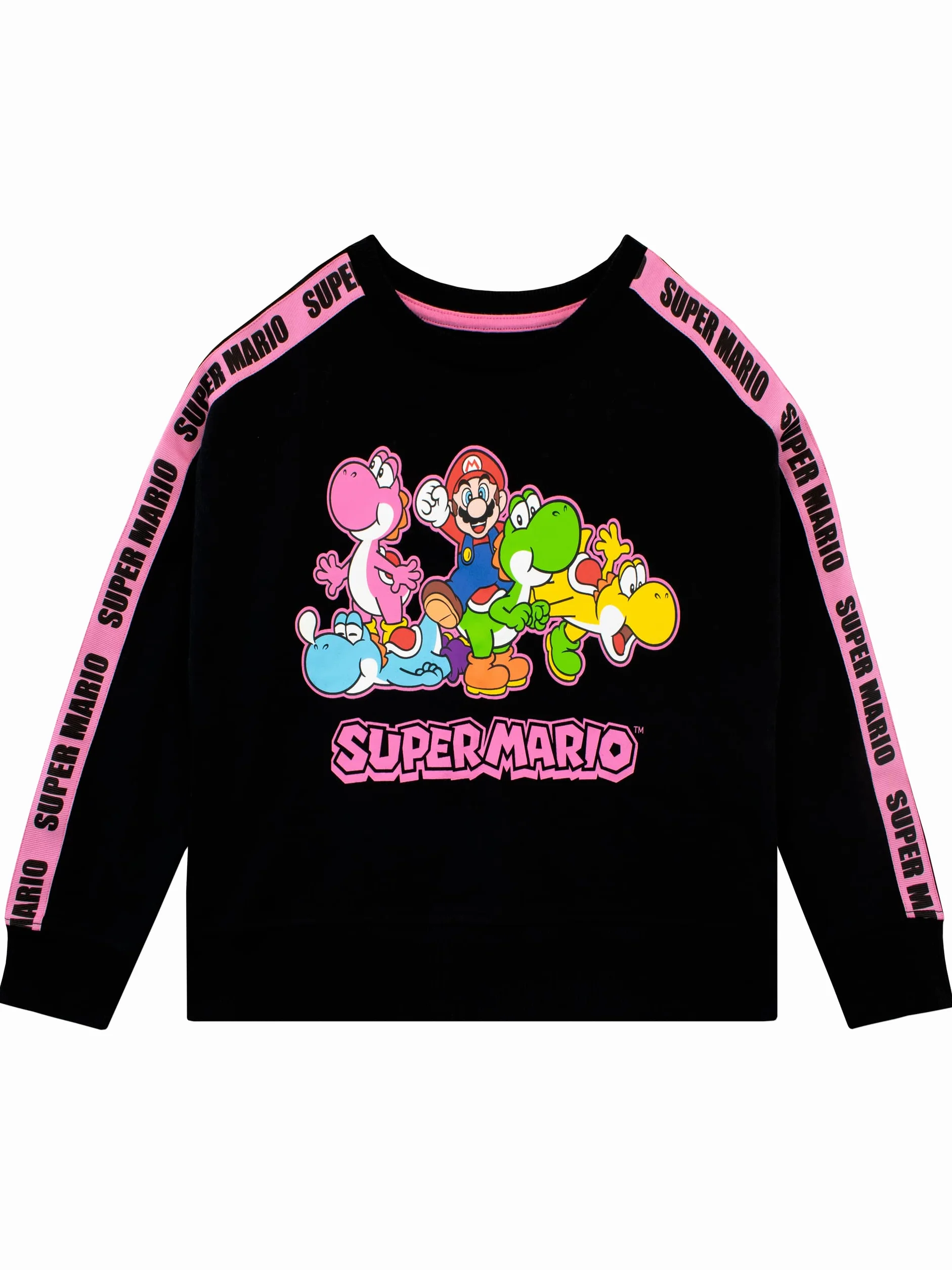 SUPER MARIO Sudadera Recortada de Videojuego para Niñas Jersey de Mangas largas Infantil