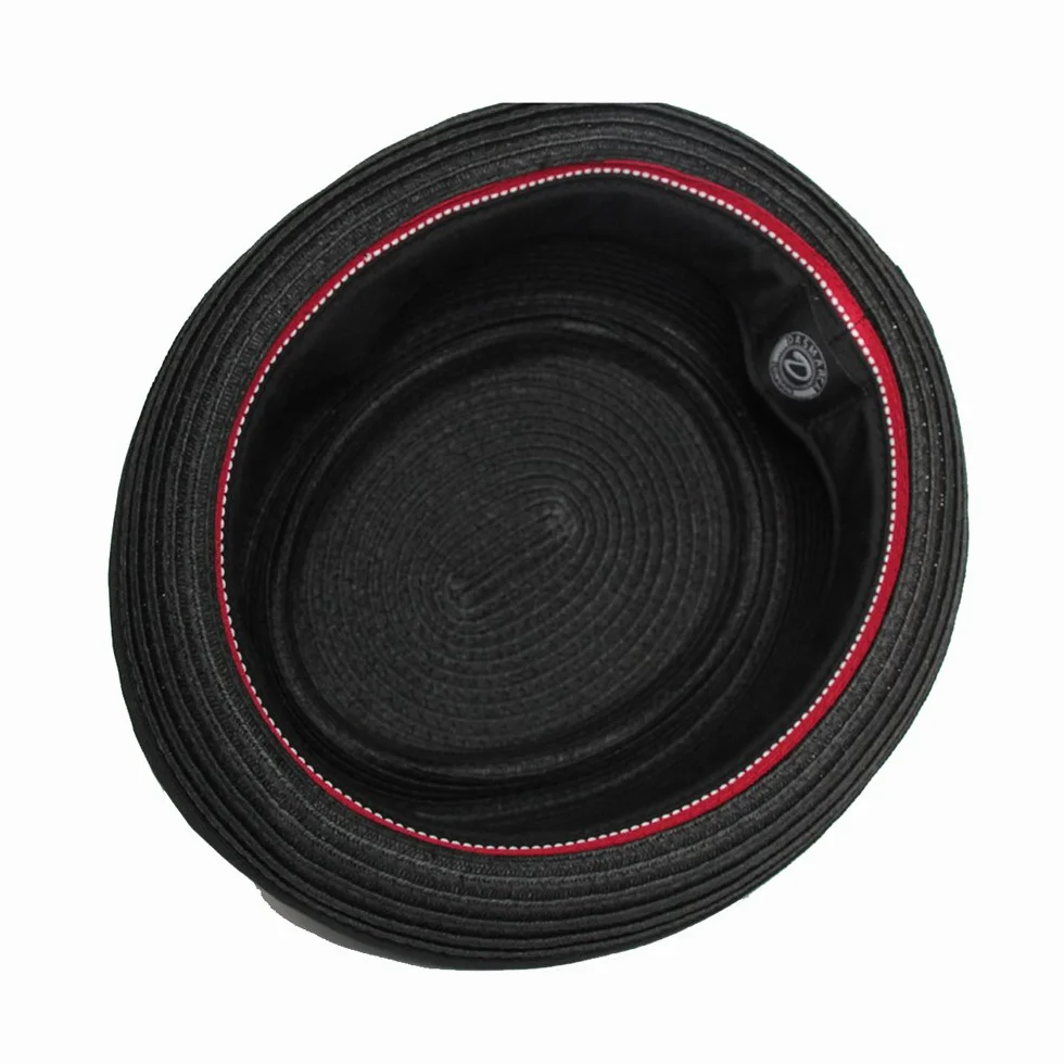 DASMARCA Rico Trenzado Verano Papel Paja Telescopio Corona Porkpie Retro Sombrero