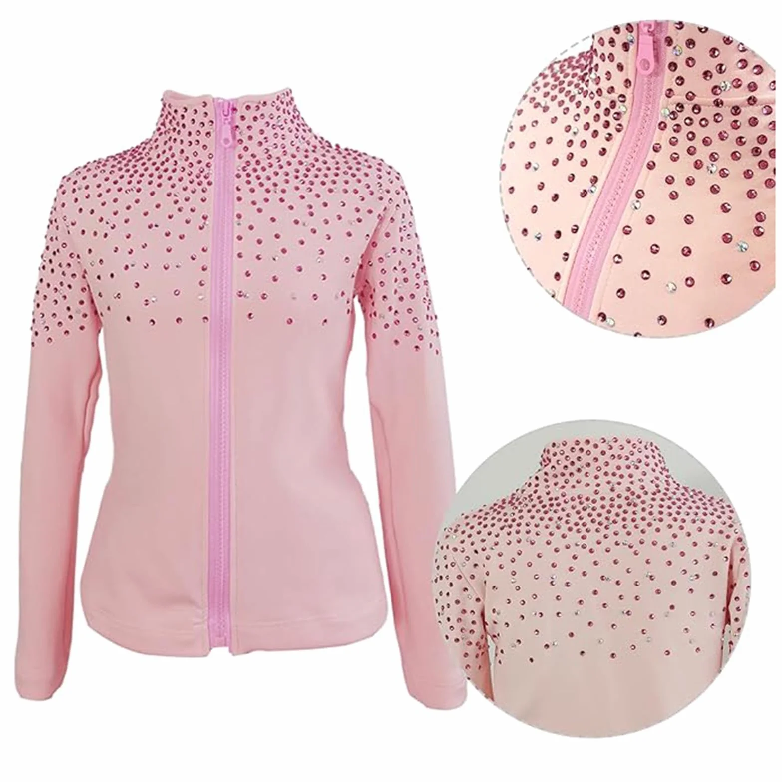 LIUHUO Chaqueta de patinaje sobre hielo para niñas y mujeres, forro polar elástico, para entrenamiento, patinaje artístico