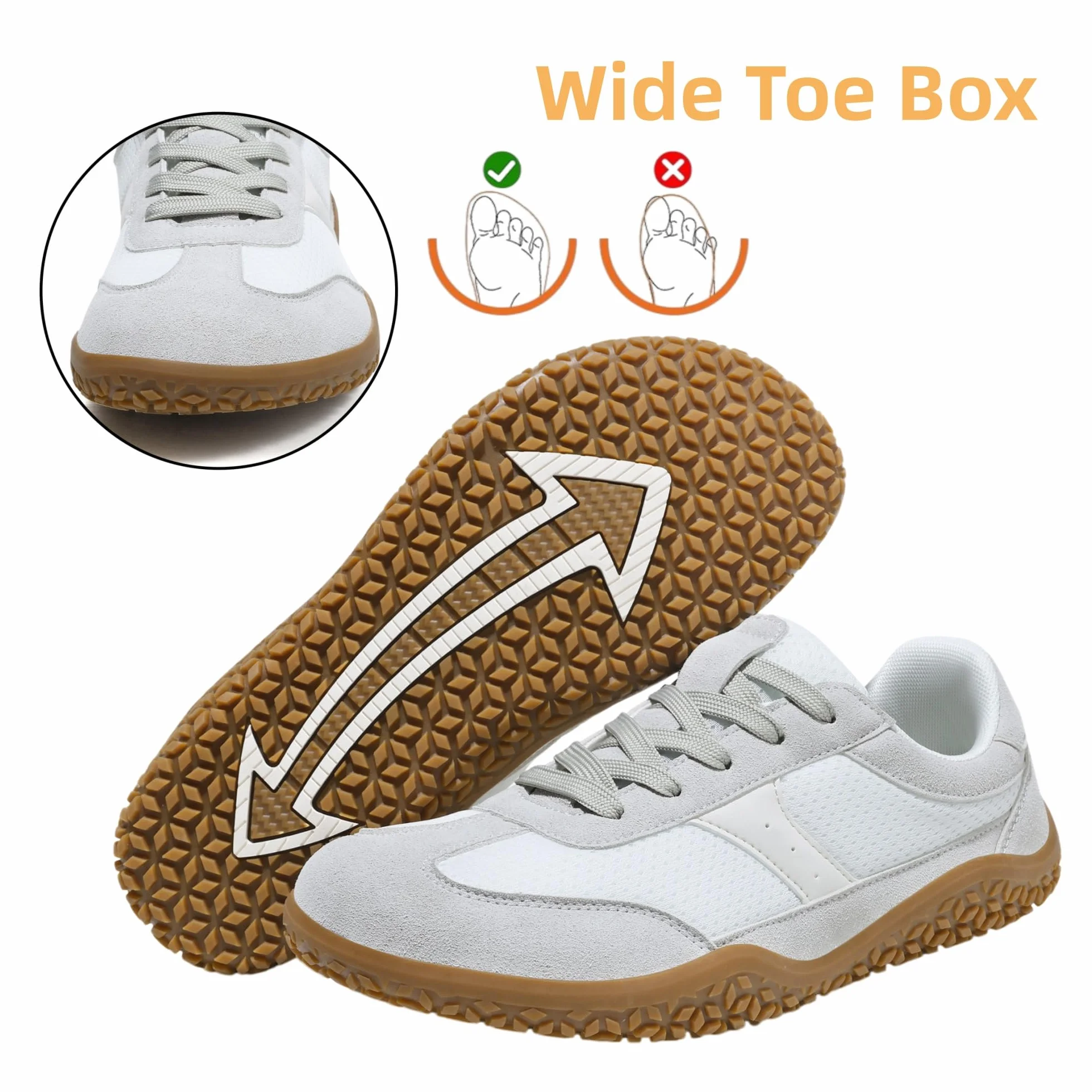 Meik Mangni Unisex Barefoot Zapatillas Minimalistas Hombre Mujer Ligera Zapatos Barefoot Anchos Transpirable y Antideslizante Zapatillas de Trail Running,Tallas:36-46 EU