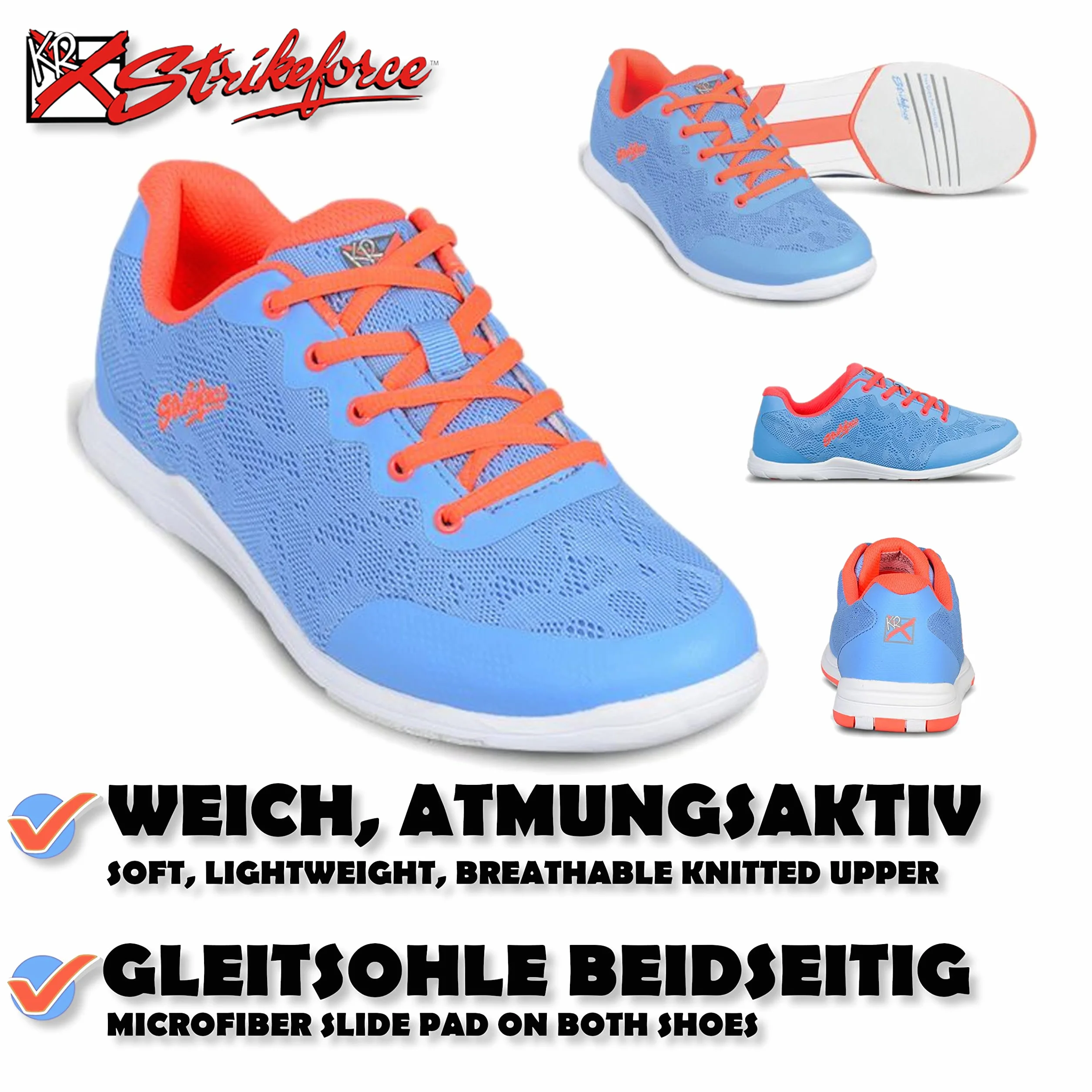KR Strikeforce Bowling - Zapatos de bolos (suela deslizante por ambos lados, deportivos), color