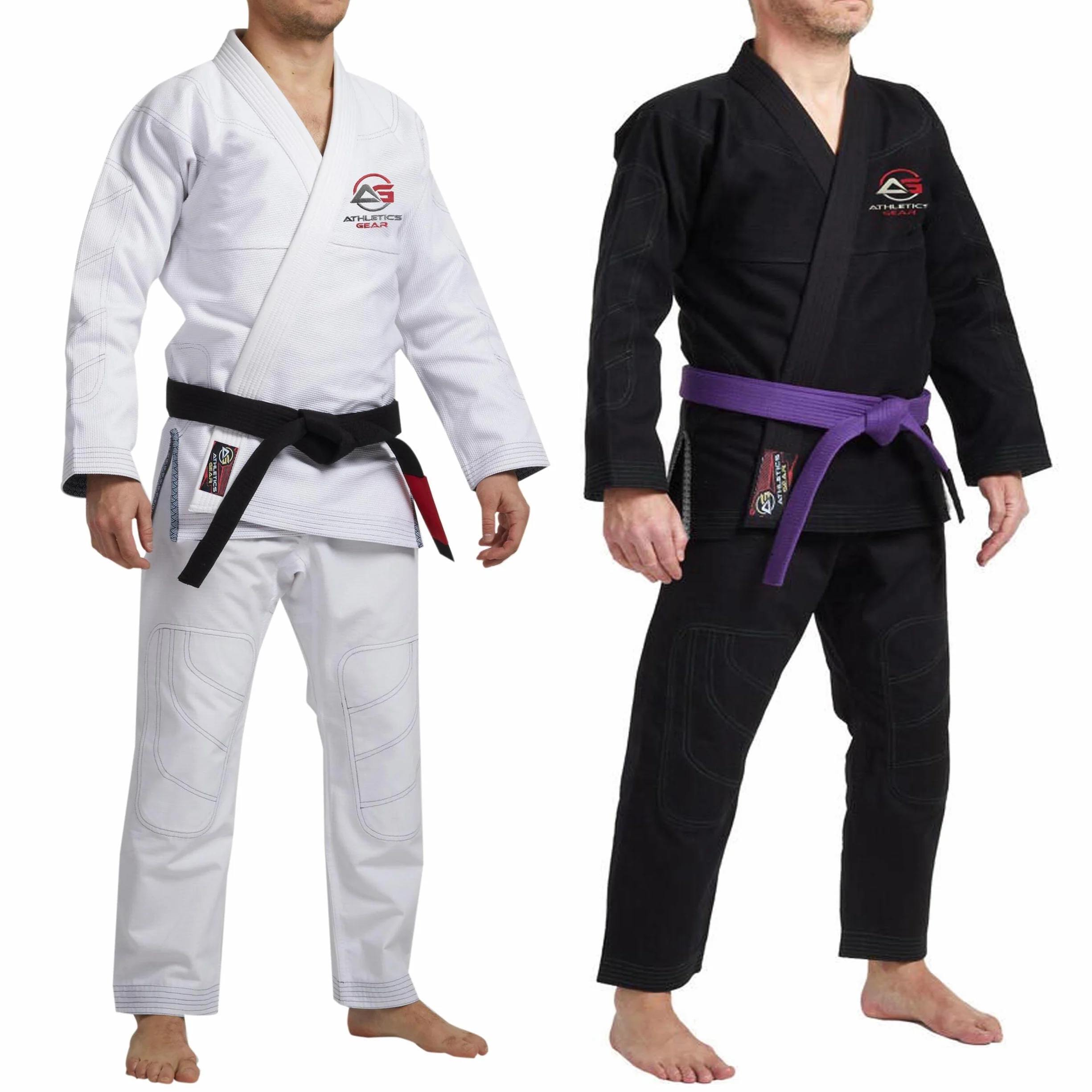 BJJ Gi con cinturón libre brasileño Jiu Jitsu Gi Uniforme 100% algodón perla tejido tejido tejido con parches, peso ligero para niños, hombres y mujeres