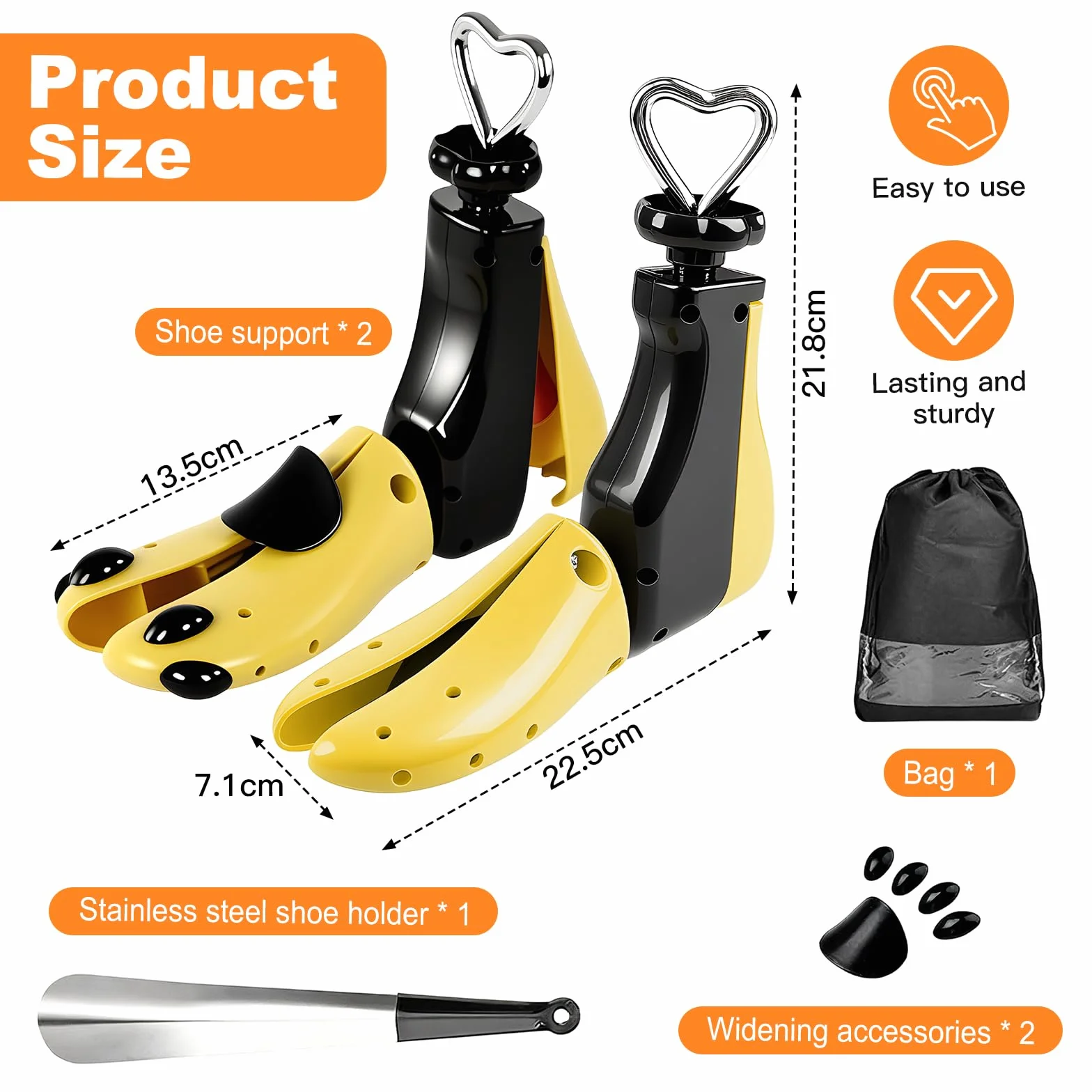 2 unidades de dilatadores de zapatos para hombre y mujer, longitud ajustable y anchura, separador de zapatos para zapatos ajustados, botas, zapatos de senderismo, botas y zapatillas, ancho
