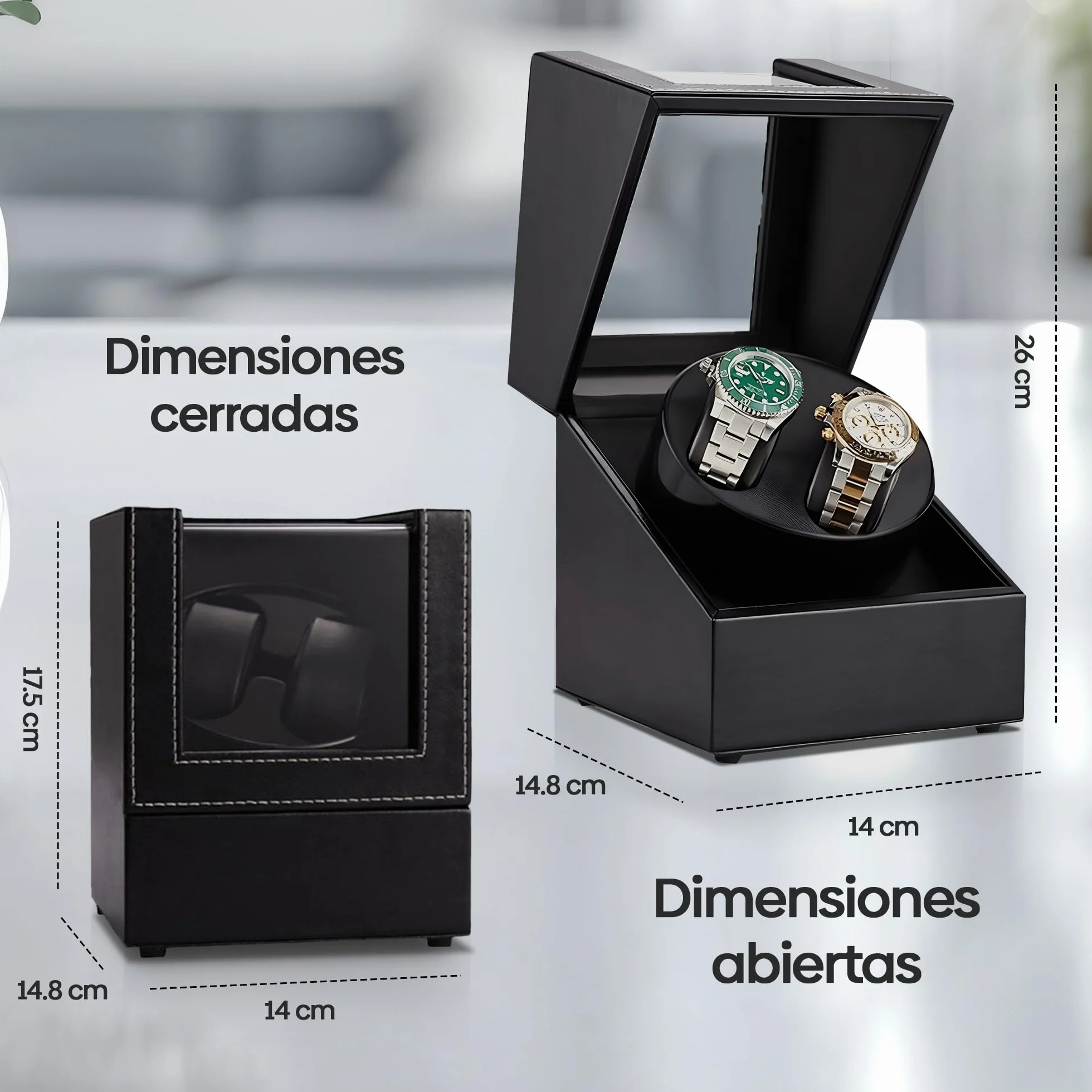 Olvy Caja Enrollable Relojes automáticos, Motor Extremadamente silencioso