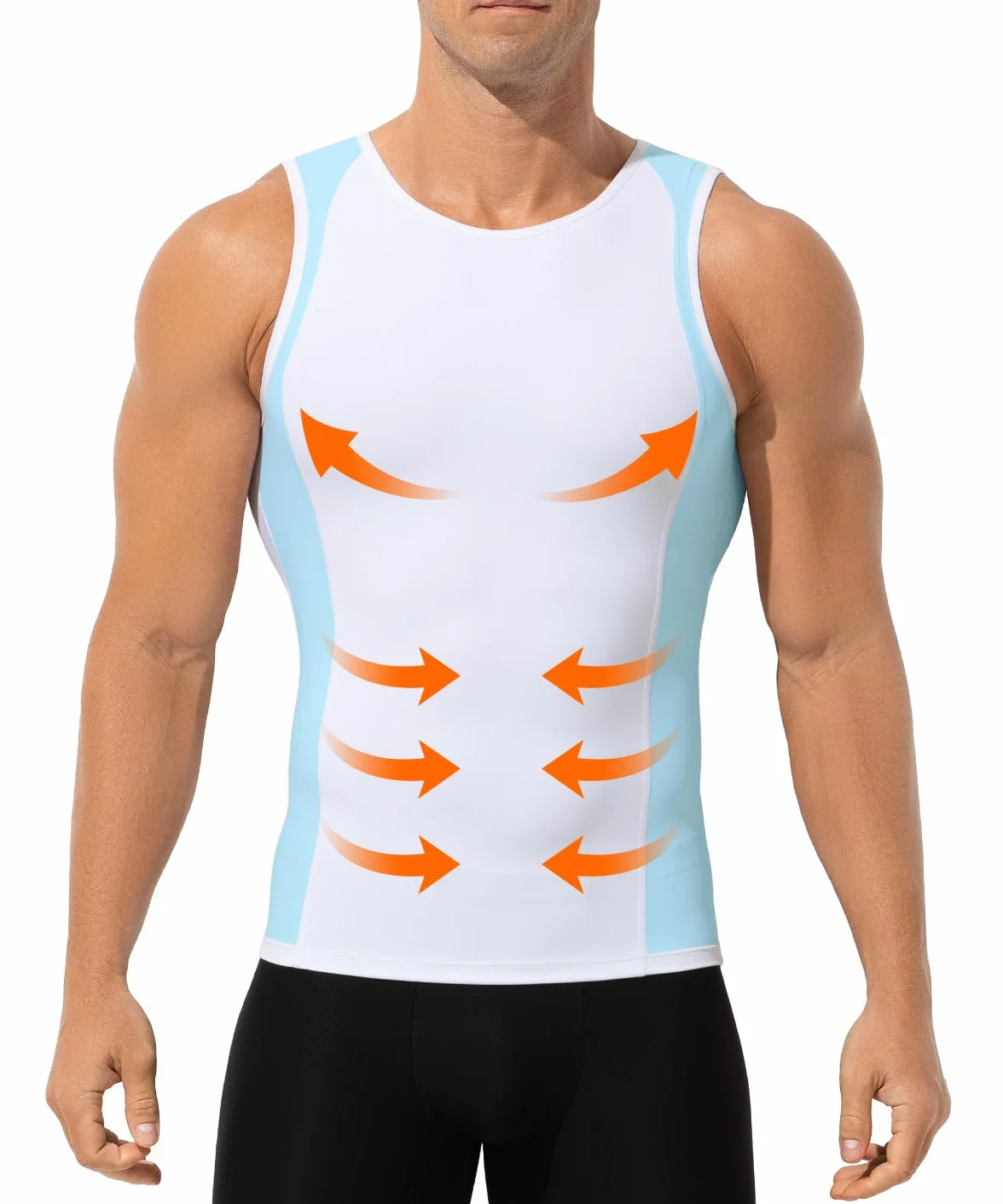 Arjen Kroos Camiseta Compresión Hombre Chaleco Moldeador para Control Abdomen y Pecho, Faja Reductora para Hombre Body Shaper Tirantes sin Mangas