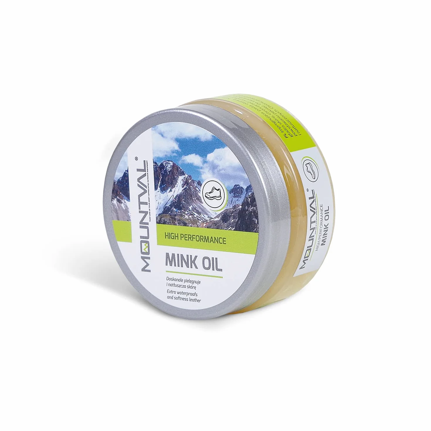 Mountval El Aceite de Visón, Aceite de Calidad para Zapatos, Nutre a Prueba de Agua y Protege los Zapatos para Exteriores Hechos de Cuero, 100 ml
