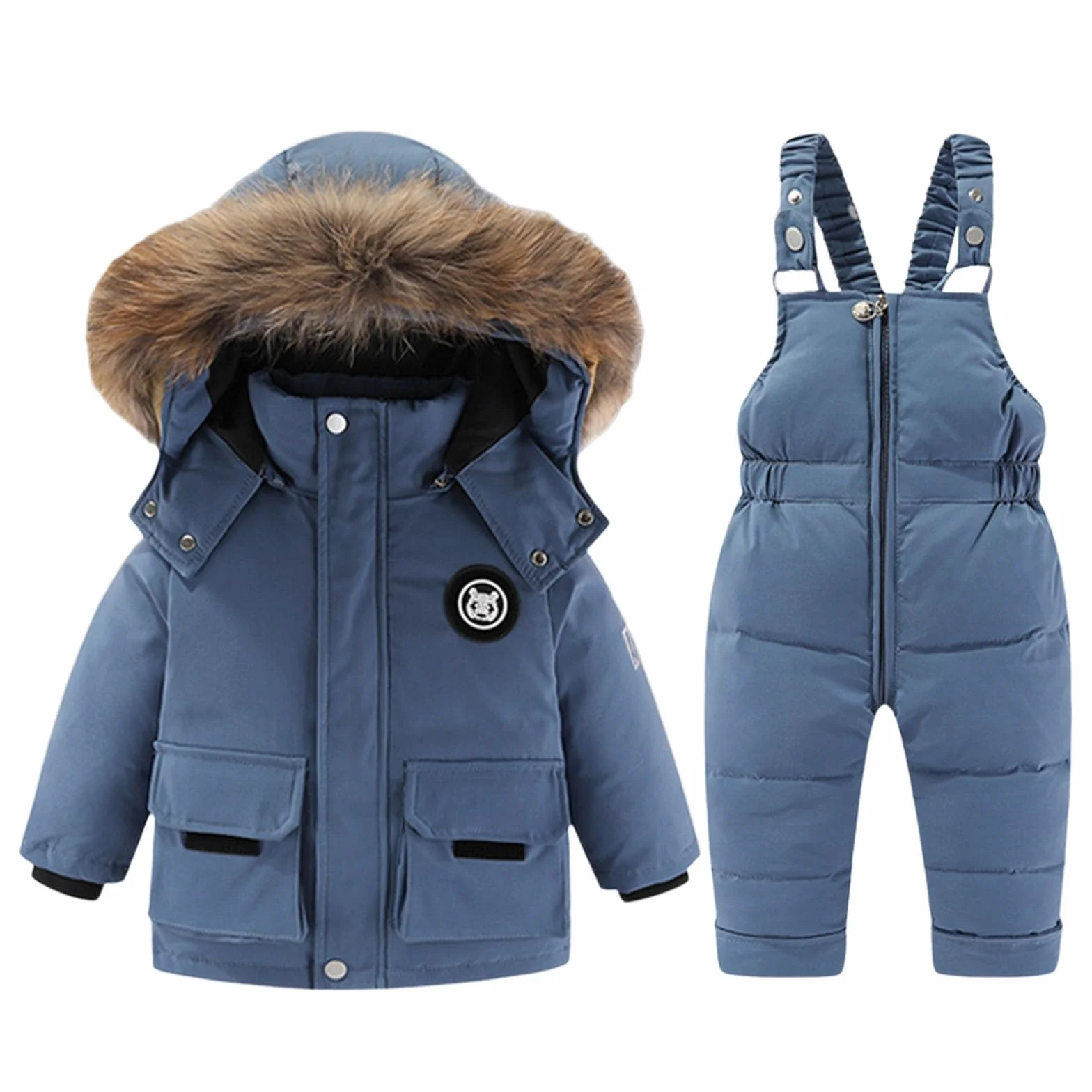 Generisch Traje de nieve de invierno para niña, mono térmico, dos piezas, acolchado y cálido, ropa para el frío