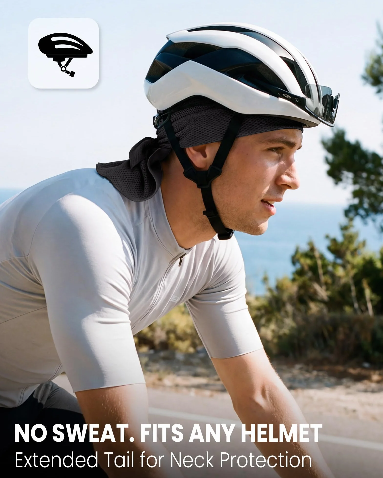 GXCROR Gorro Bajo Casco de Ciclismo, Bandana Deportiva Transpirable Hombre Mujer, para Moto y Running