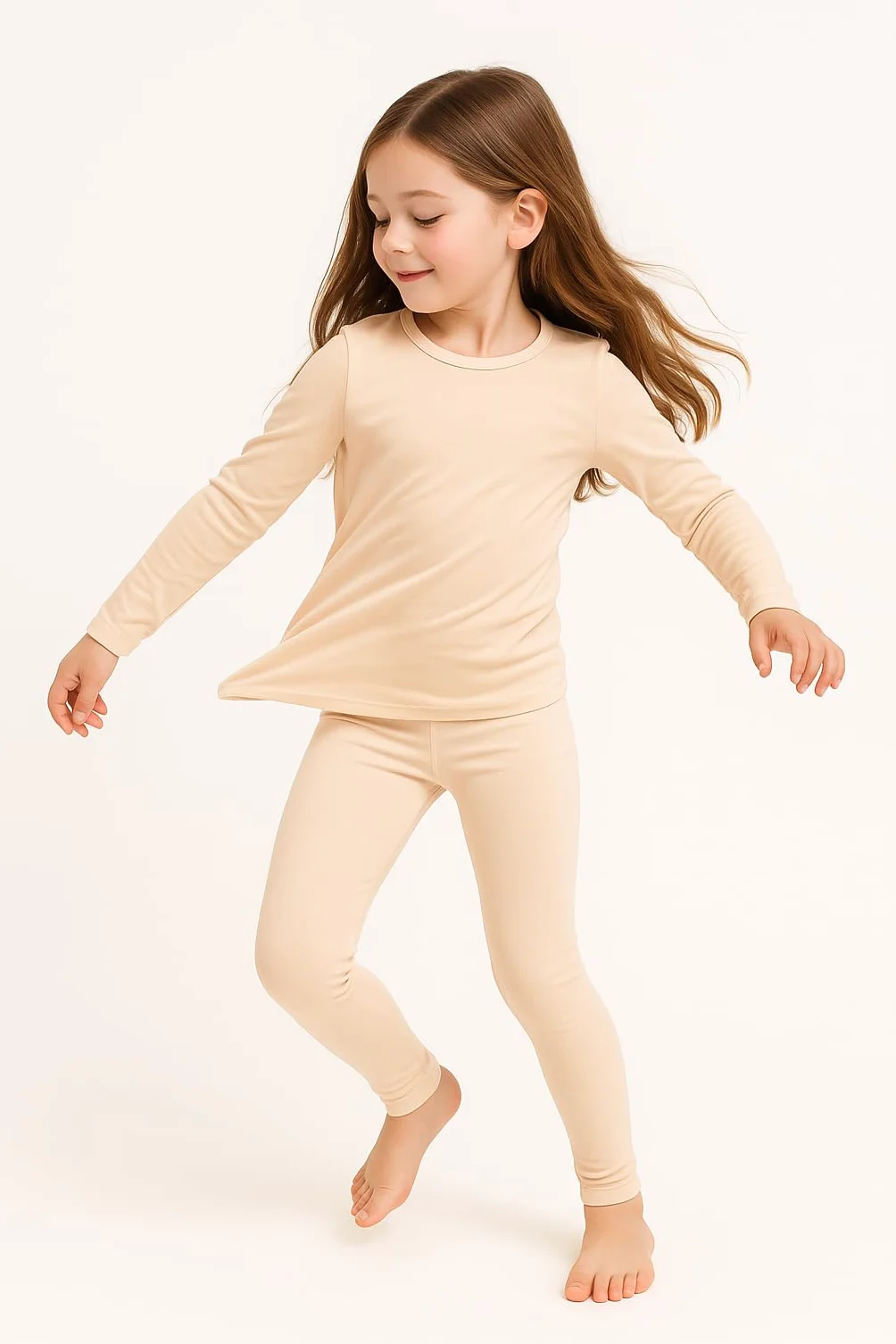 Conjunto de ropa interior térmica para niña, forro polar, capa base superior e inferior, pantalones largos cálidos para invierno, esquí y uso diario
