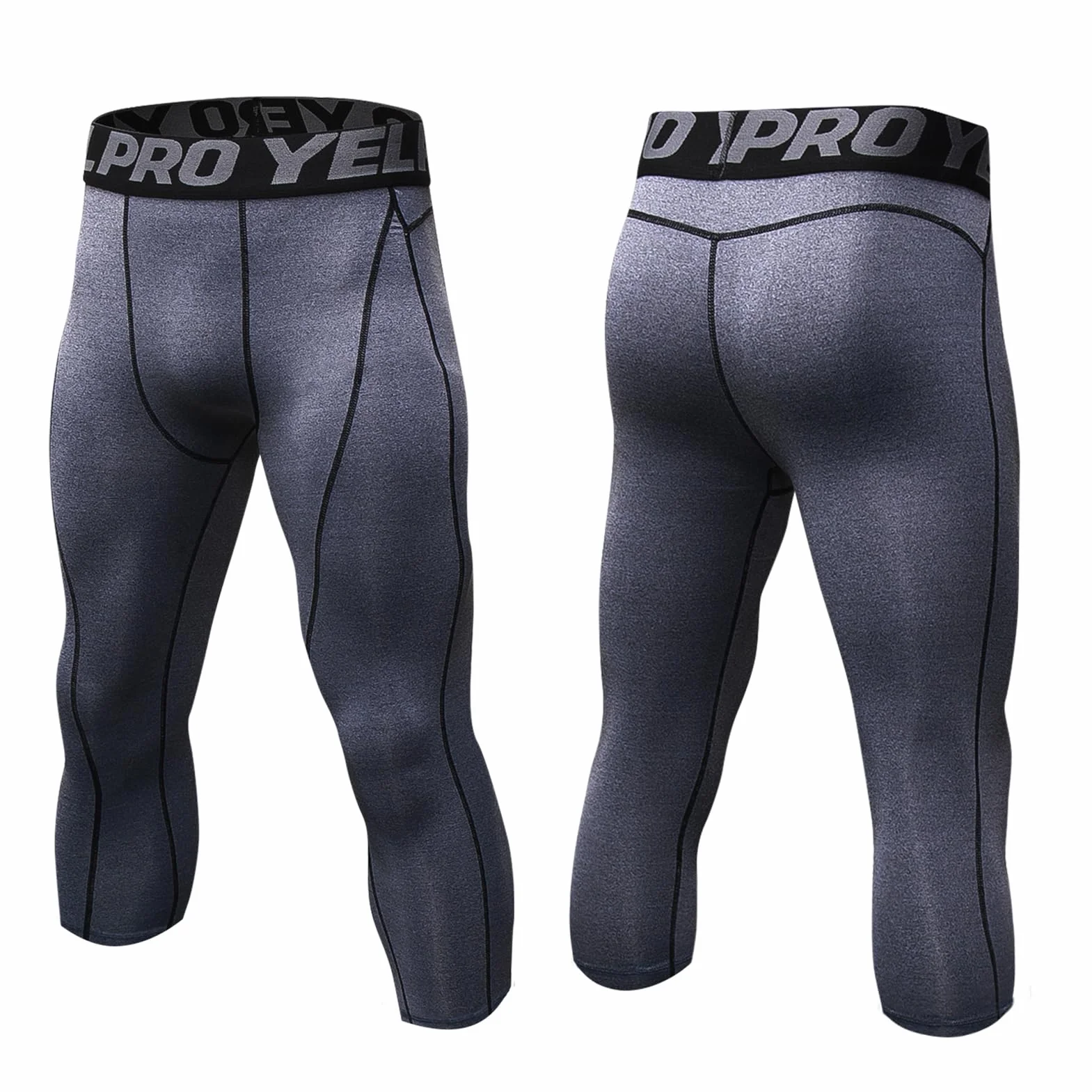 3 Piezas Mallas Hombre 3/4 Deporte Leggings Secado Rápido Pantalón de Compresión para Jogging Gym Fitness