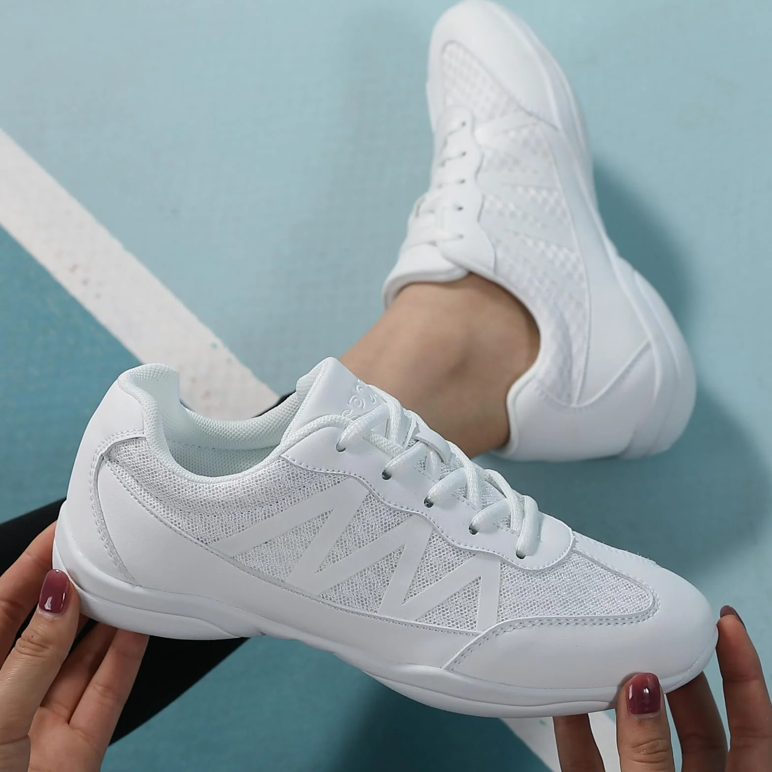 Zapatos Cheer Niñas Zapatillas Cheerleader Porrista Zapatos de Animadora Calzado de Danza para Mujer Competición Sneakers Entrenamiento Aeróbic Shoes