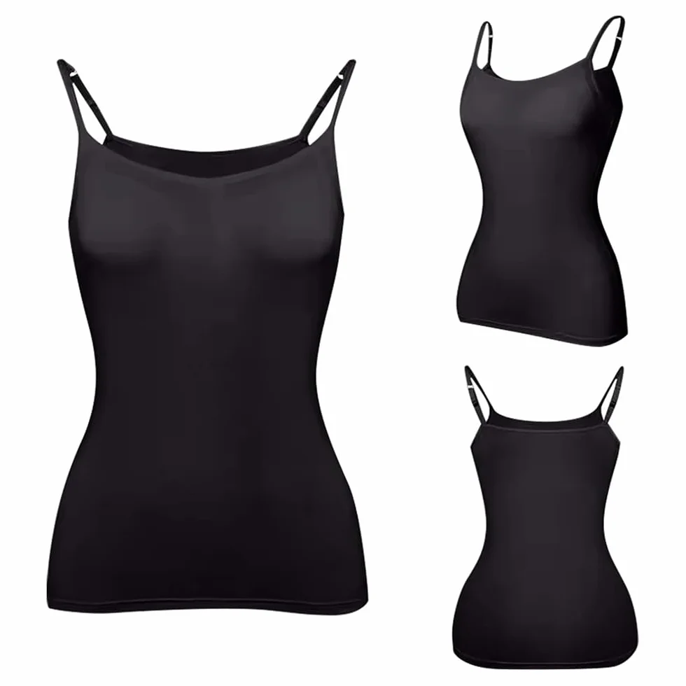 Camiseta de Tirantes para Mujer con Sujetador Incorporado y Tirantes Finos Ajustables, Camisetas Deportivas sin Mangas, Ropa Interior básica