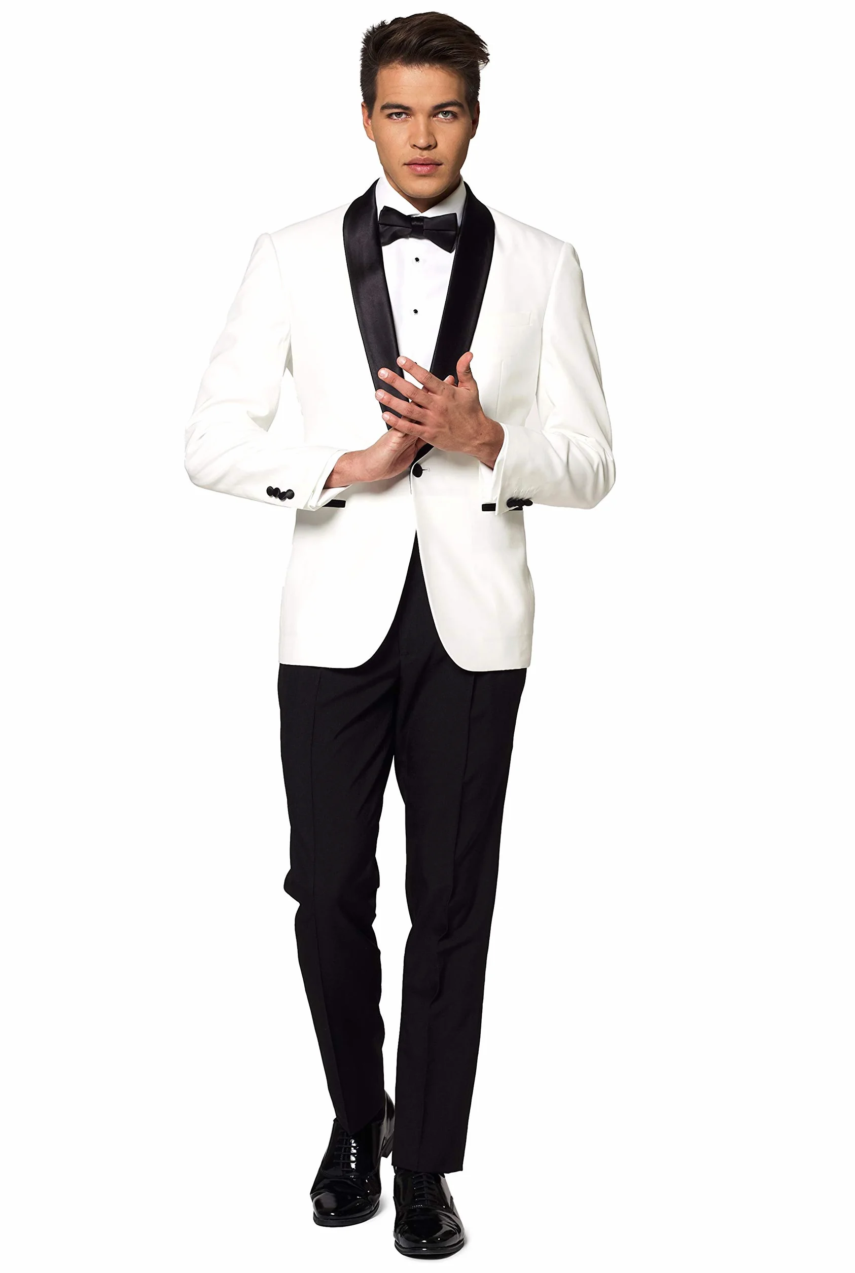 OppoSuits Prom Homecoming Navidad Esmoquin Negro para Hombre - Viene con Chaqueta, Pantalones y Pajarita