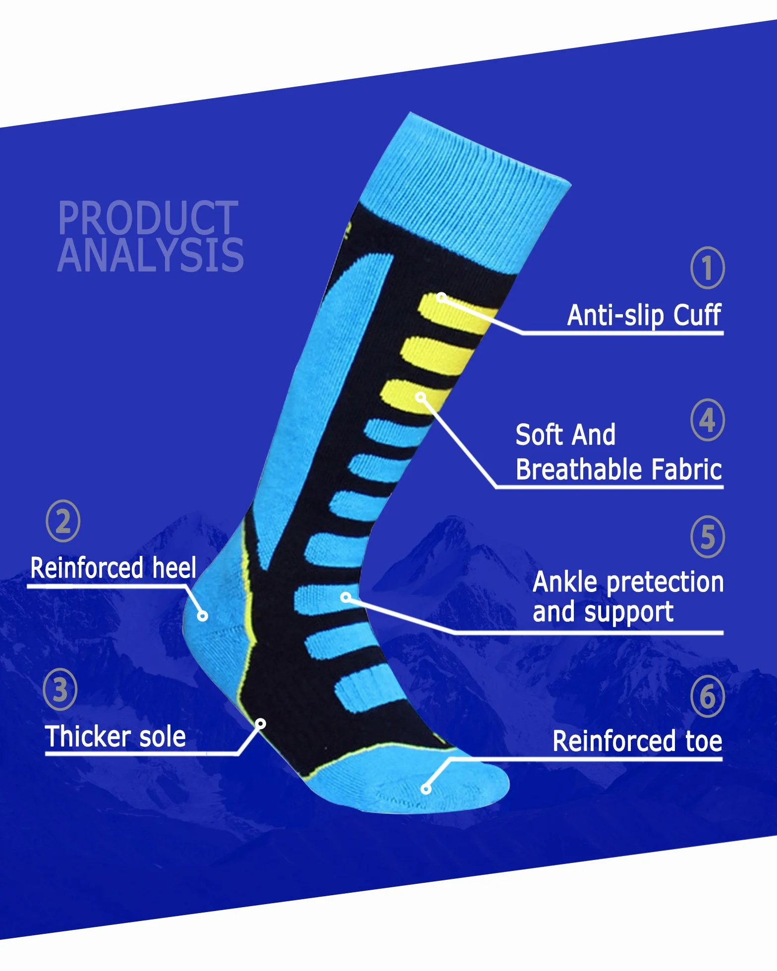 Calcetines de Esquí de Invierno Térmico Calientes para Snowboard, Ciclismo, Trekking, Calcetine Deportes Control de Humedad Anti-Odor Anti-Bacteriano para Ninas Niños