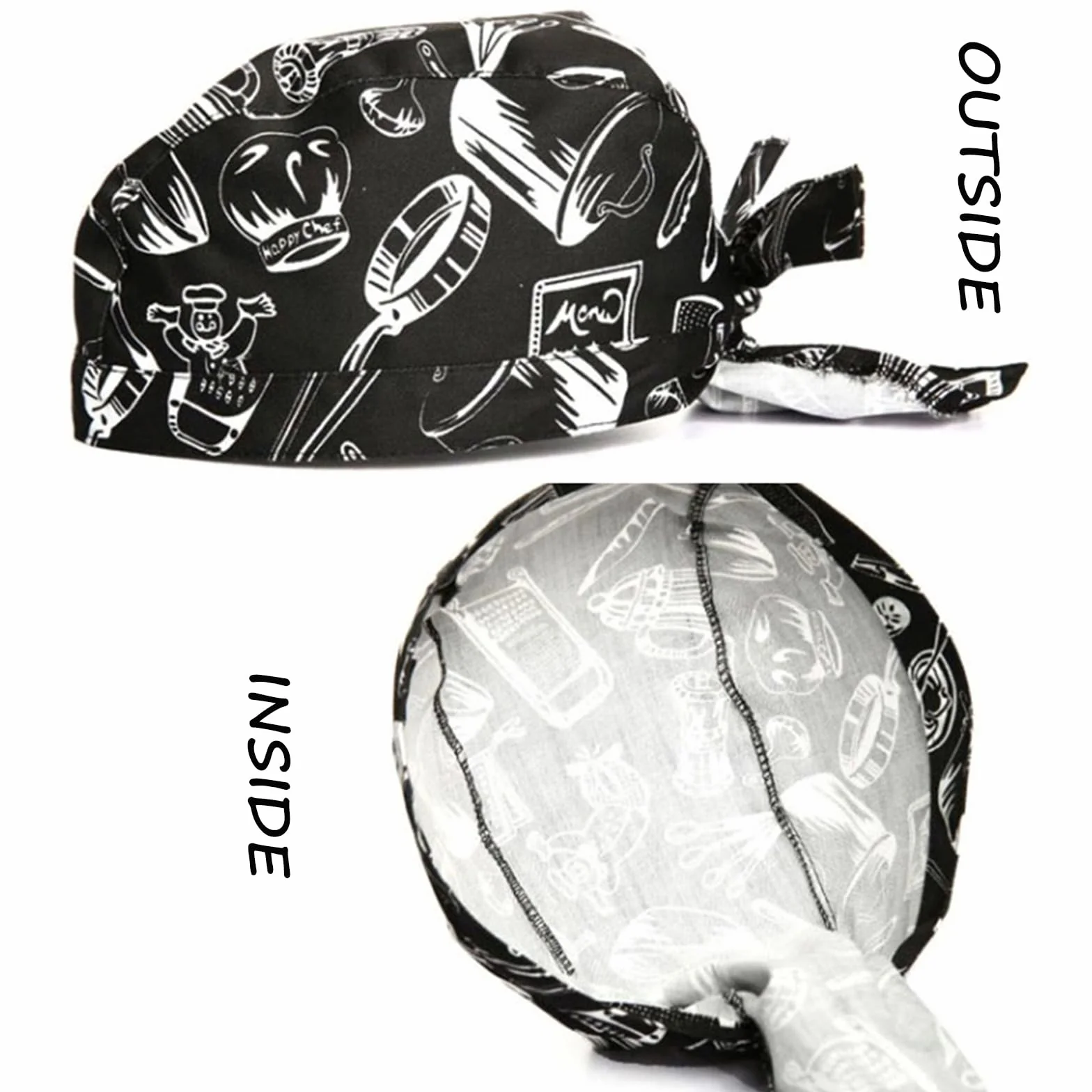 3 Gorros de Cocinero Ajustable Gorro de Panadero Neutro Gorro Cocinero Guindilla Cubiertos Rayas Azules y Blancas para Cocina Hotel Restaurante Barbacoa