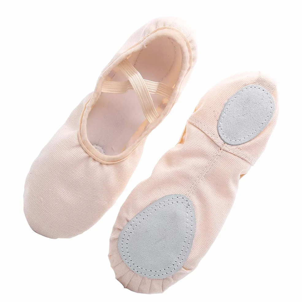 Exceart Zapatos de Ballet de Cuero Zapatillas de Ballet con Suela Completa Zapatos de Baile Zapatos de Yoga para Mujeres Niños Niñas Práctica de Baile 1 par Talla 25