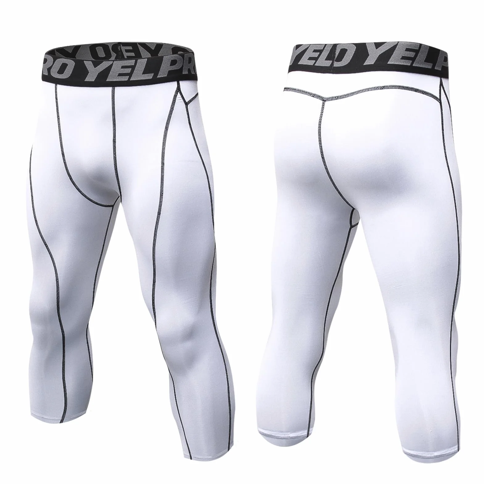3 Piezas Mallas Hombre 3/4 Deporte Leggings Secado Rápido Pantalón de Compresión para Jogging Gym Fitness