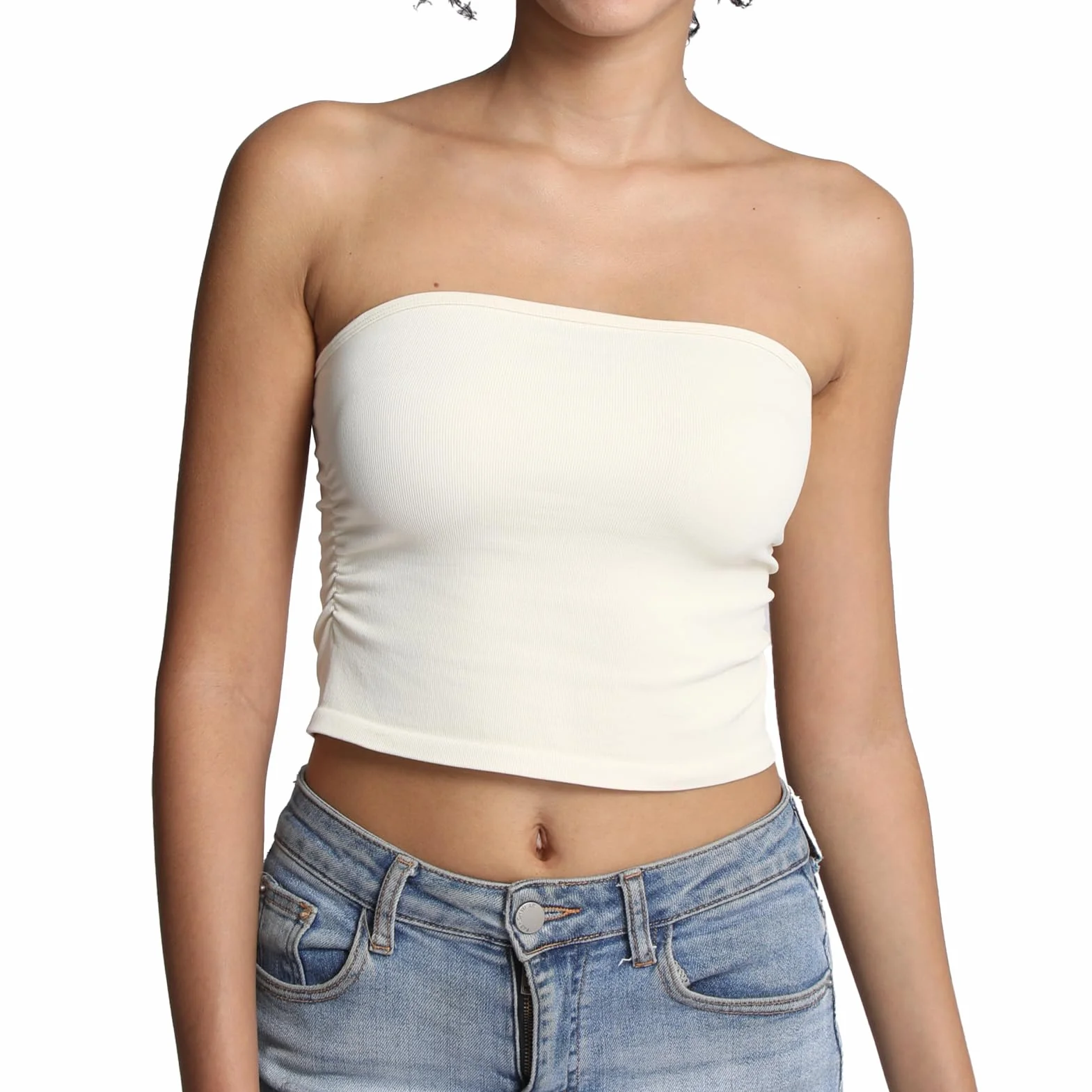 Camiseta de Tubo para Mujer, sin Tirantes, Bandeau, sin Mangas, básica, sin Espalda, para Verano, para Salir
