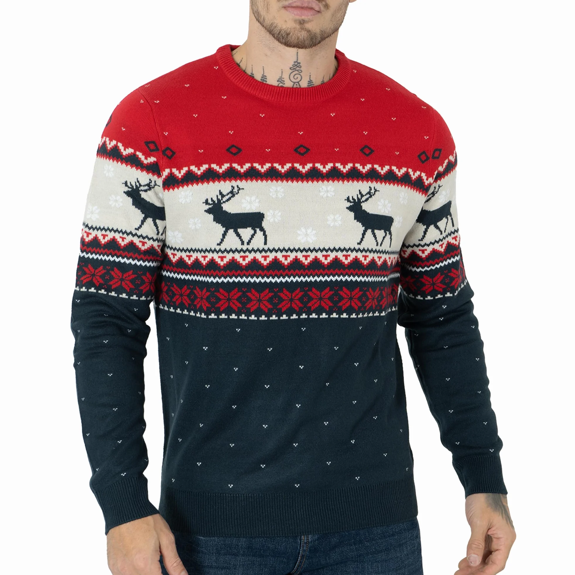 NOROZE Suéter de Navidad de Punto para Hombre y Mujer, Unisex, de Primera Calidad, de Punto Jumper Pulóver