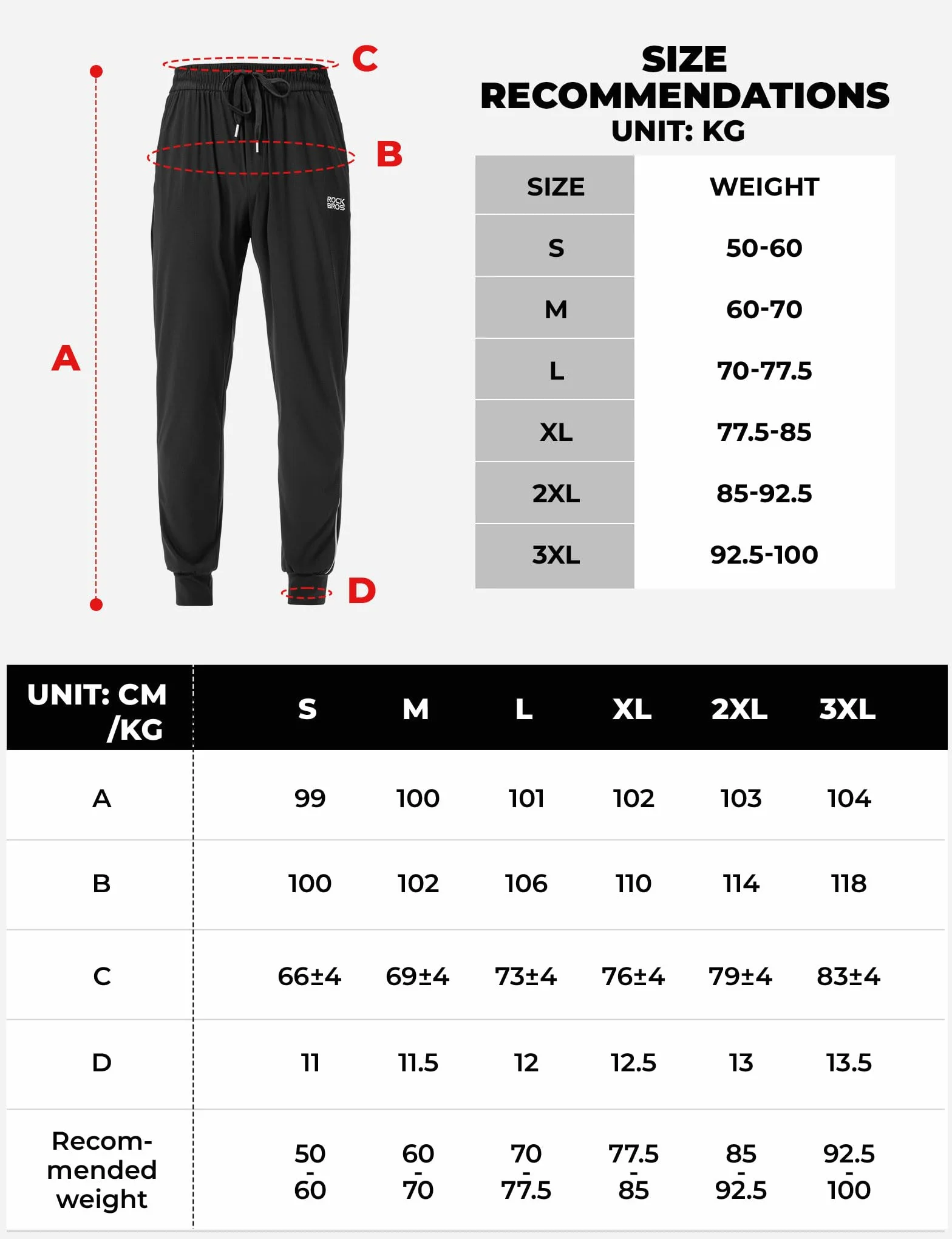 ROCKBROS Pantalones Largos de Ciclismo para Hombre, Pantalón con Bolsillos Ligero, Transpirable y Secado Rápido, Reflectantes para Entrenamiento Running Bicicleta de Carretera y MTB, Negro