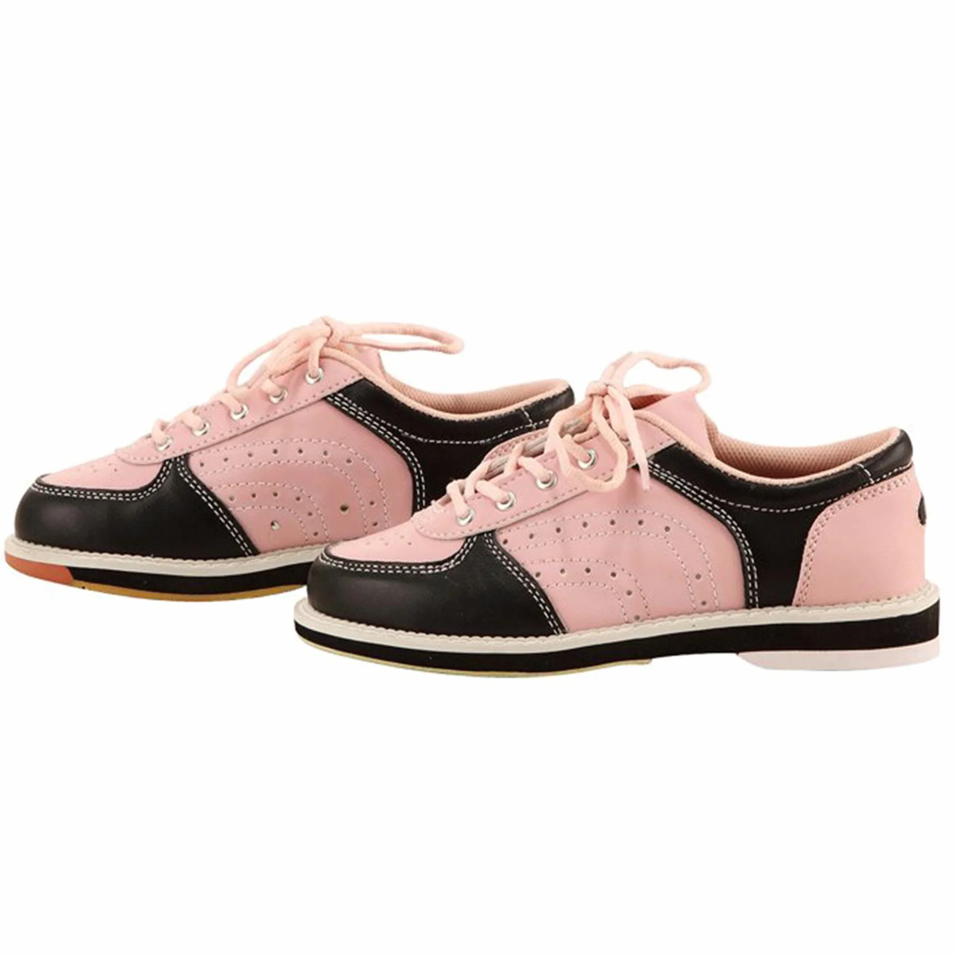 Zapatos De Bolos para Mujer Zapatillas De Bolos Ligeras De Cuero Césped Antideslizante Cómodo Transpirable