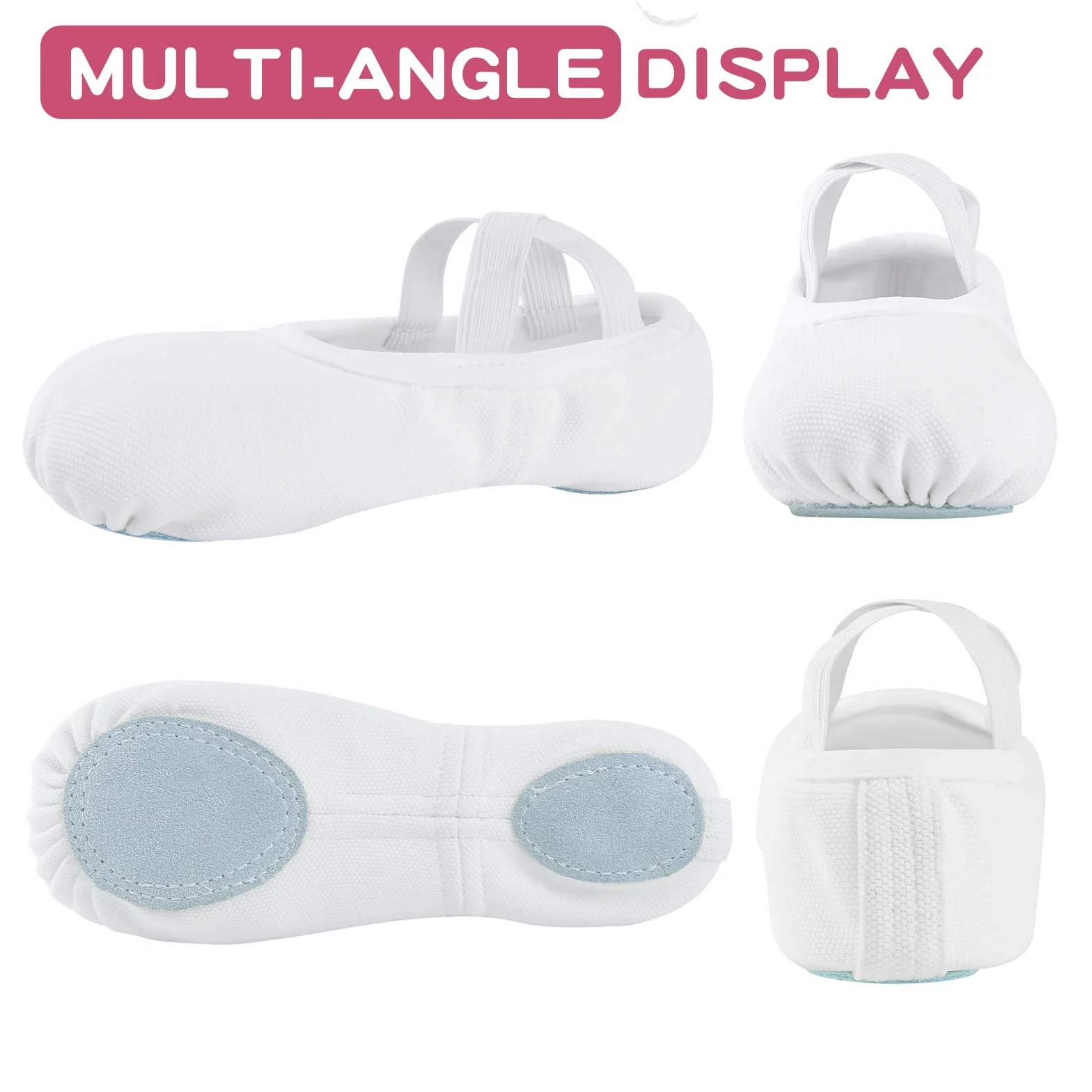 Zapatillas Ballet Mujer Elástica Zapatos Ballet Niña con Suela de Cuero Dividido
