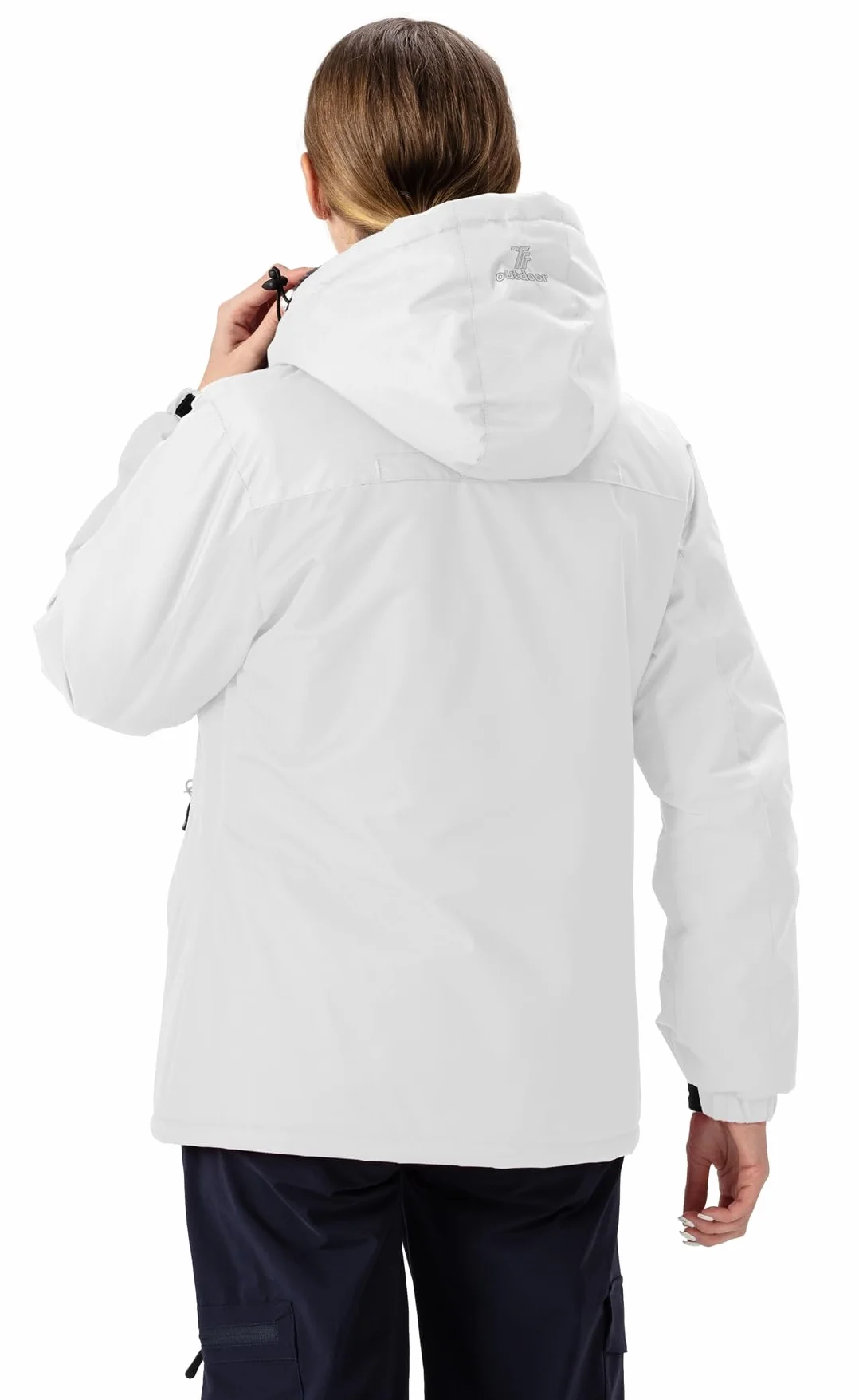 YSENTO Chaqueta de invierno para mujer, resistente al agua, chaqueta de esquí para exteriores, chaqueta de forro polar, chaqueta funcional con capucha desmontable