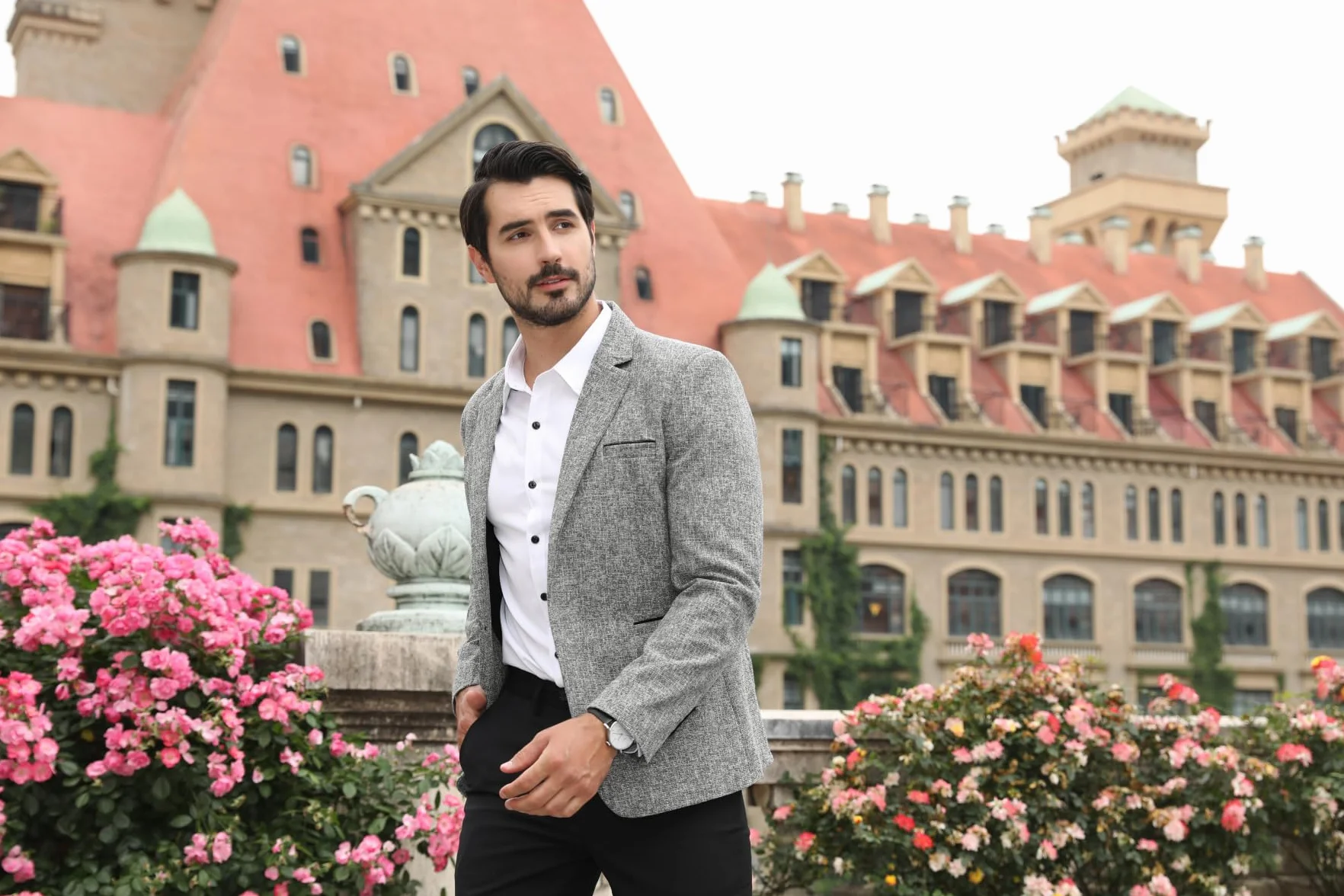 Allthemen Blazer para Hombre diseño Ajustado con botón de veston Chaqueta de Traje Elegante Formal para Bodas Negocios y veladas